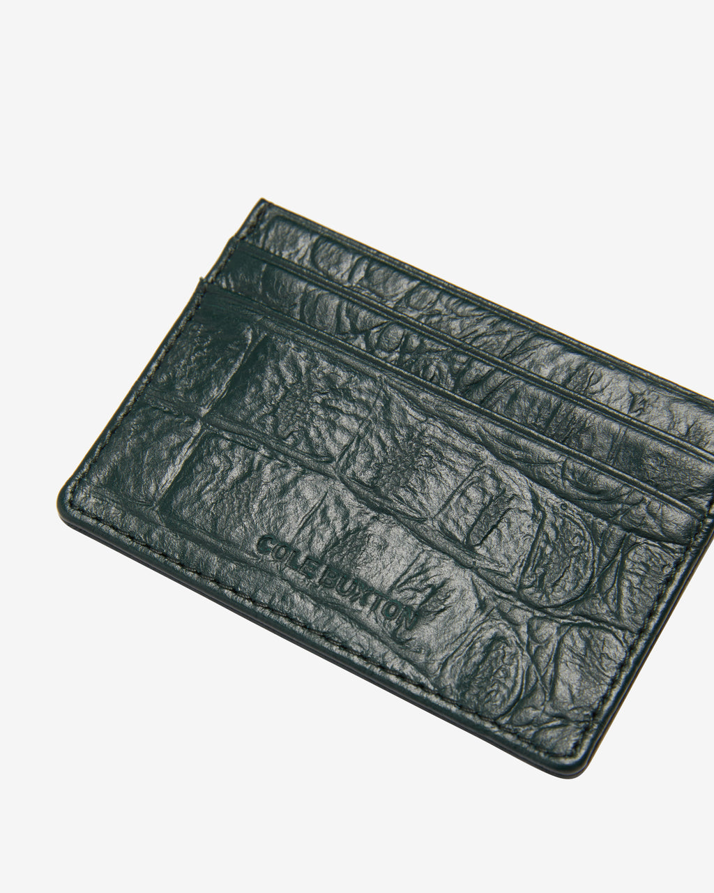 CROC EMBOSSED LEATHER CARDHOLDER