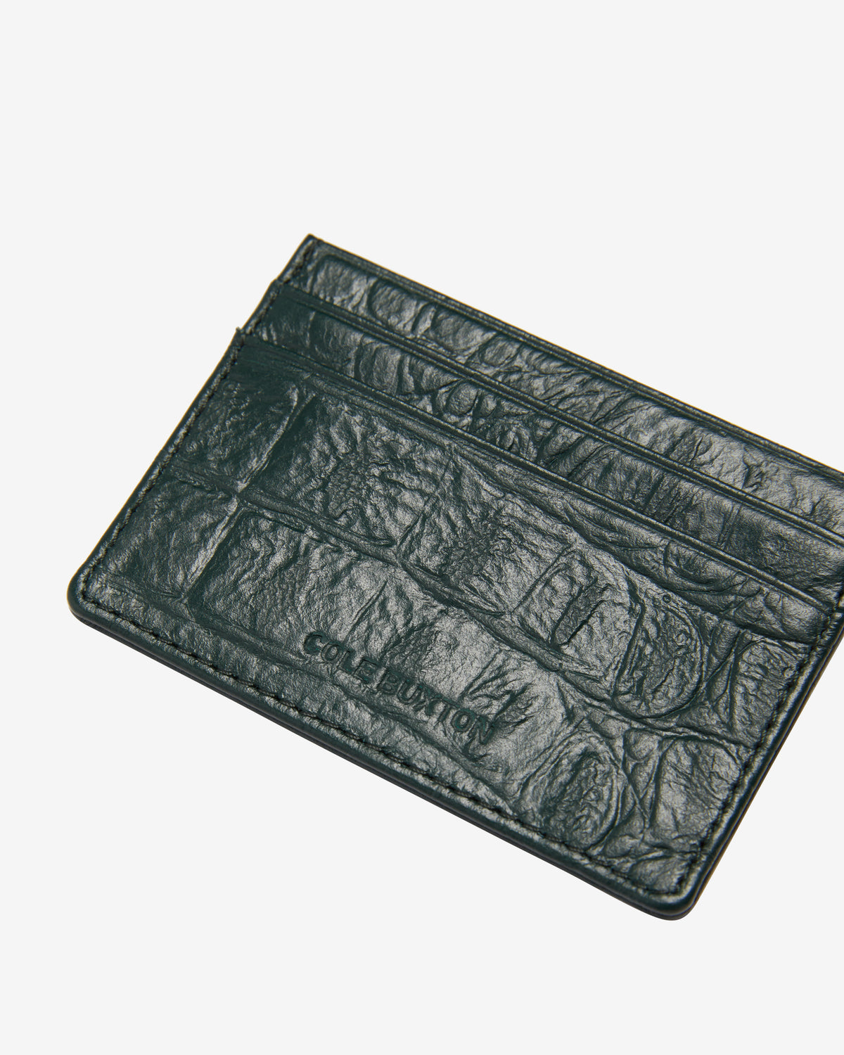 CROC EMBOSSED LEATHER CARDHOLDER