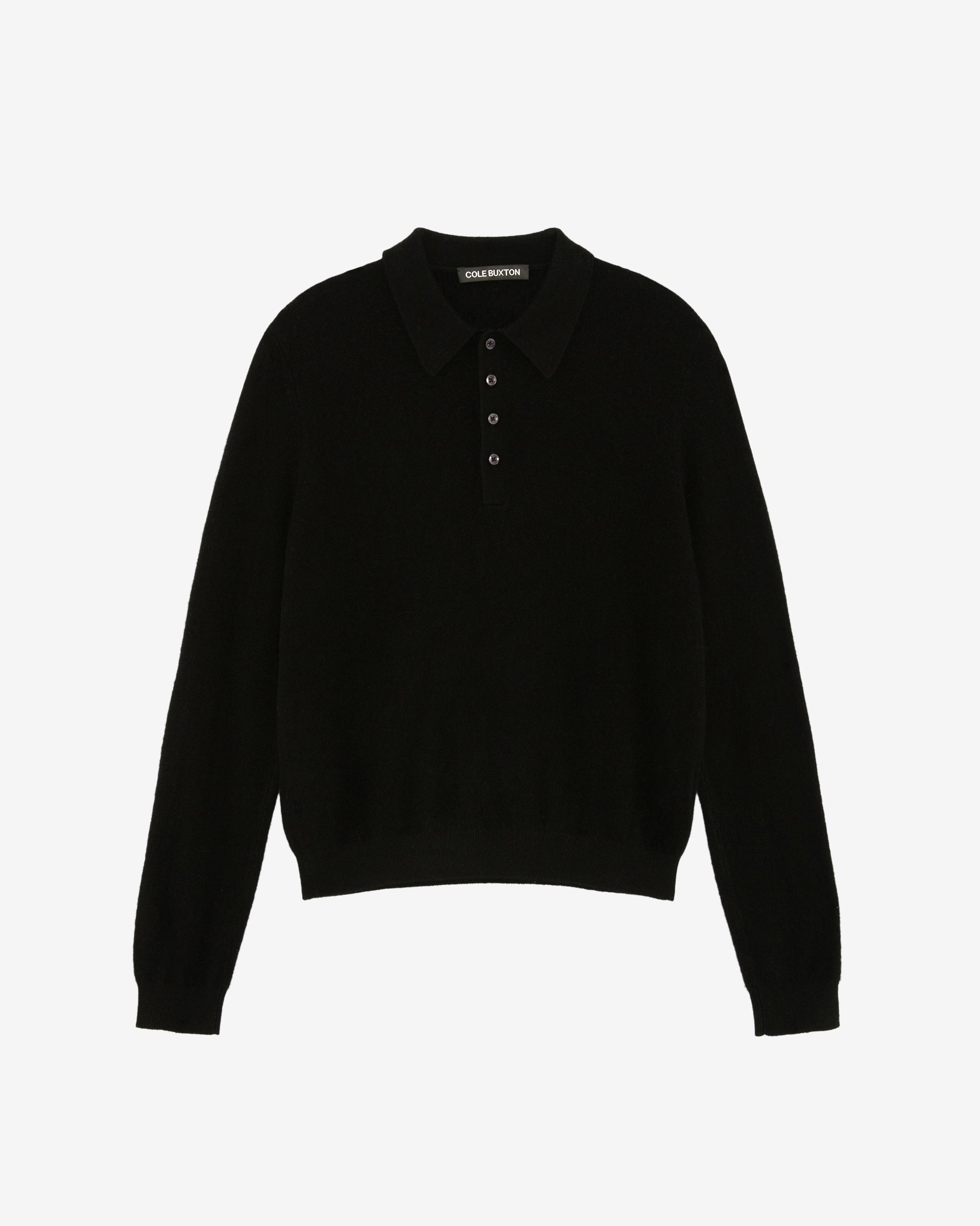 CASHMERE KNIT POLO SWEATER