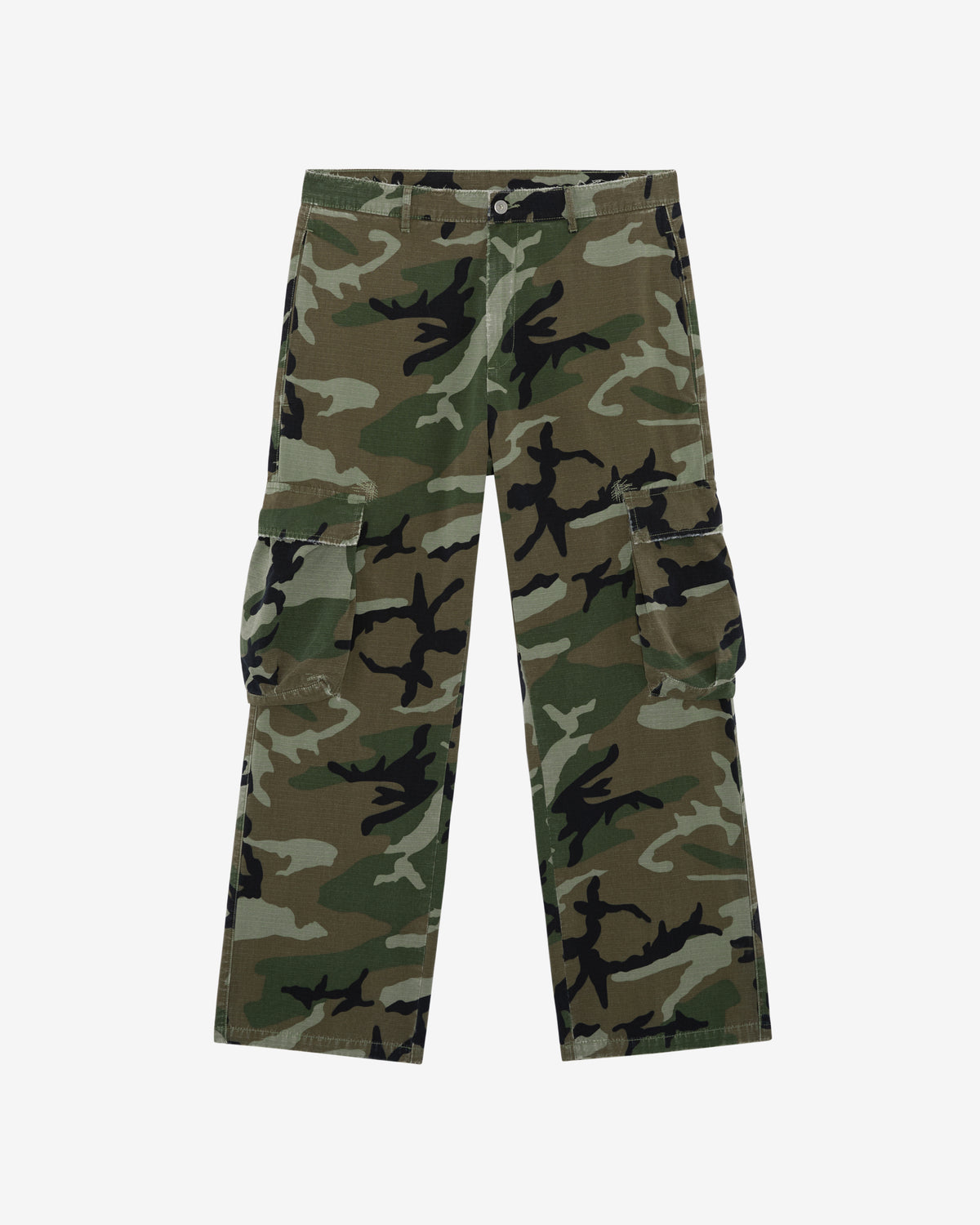 RIPSTOP CAMO CARGO TROUSERS