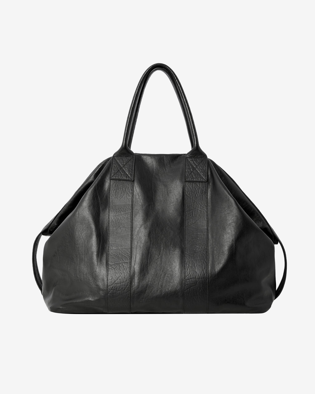 CREASED LEATHER MILITARY DUFFLE