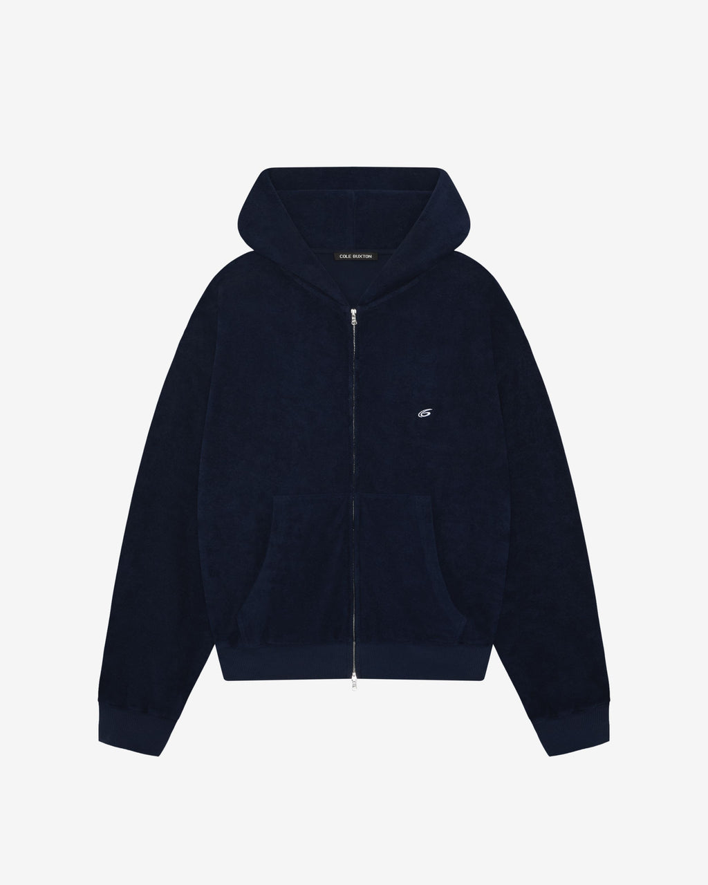 TOWELLING ZIPPED HOODIE
