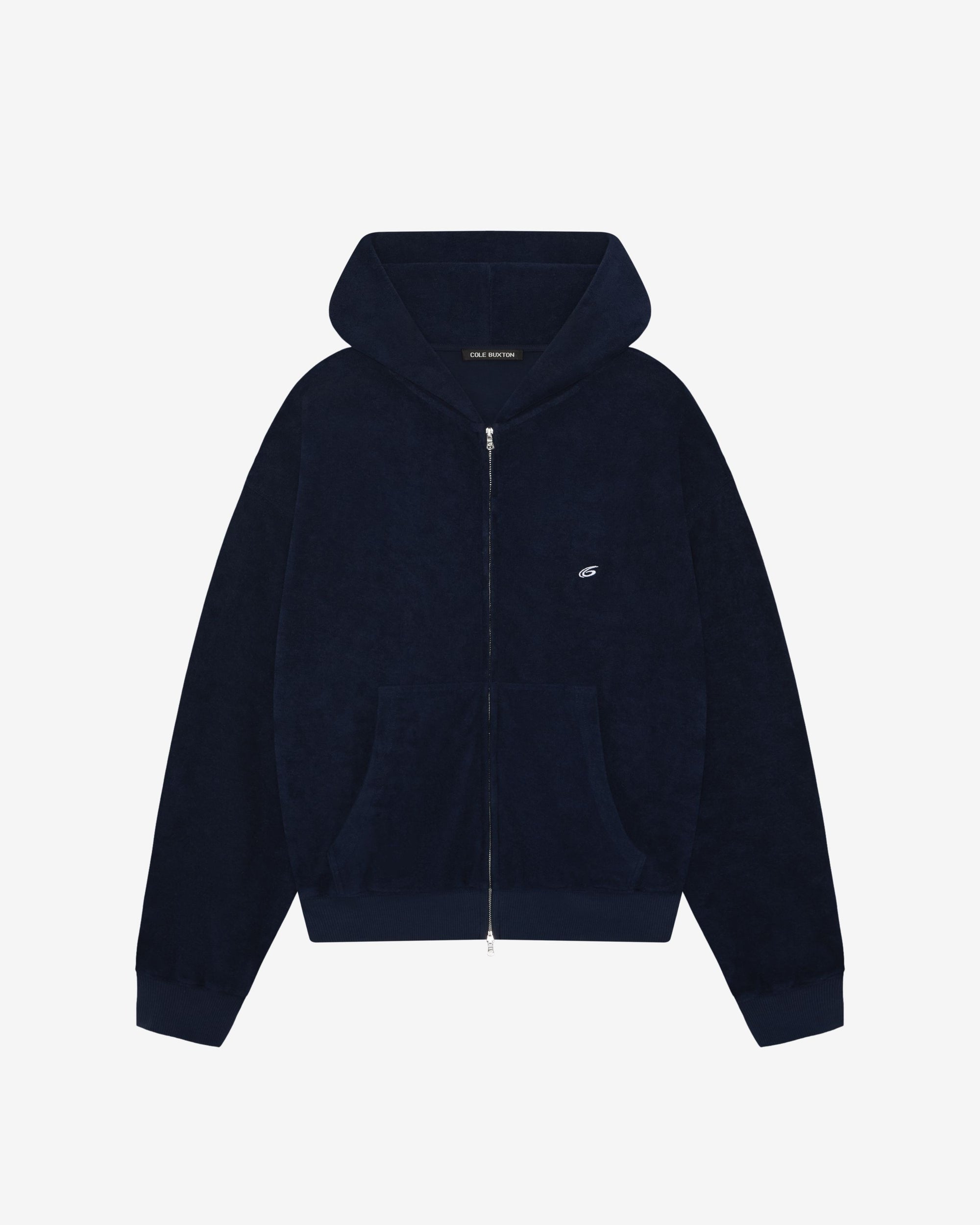 TOWELLING ZIPPED HOODIE