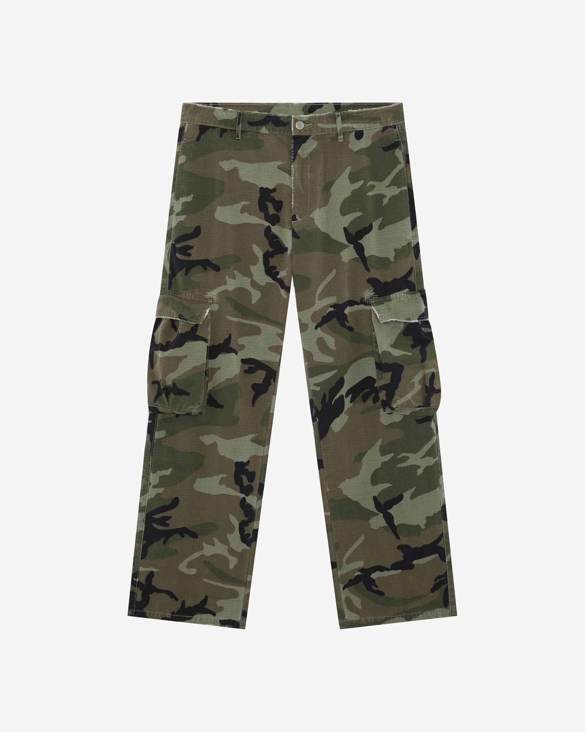 RIPSTOP CAMO CARGO TROUSERS