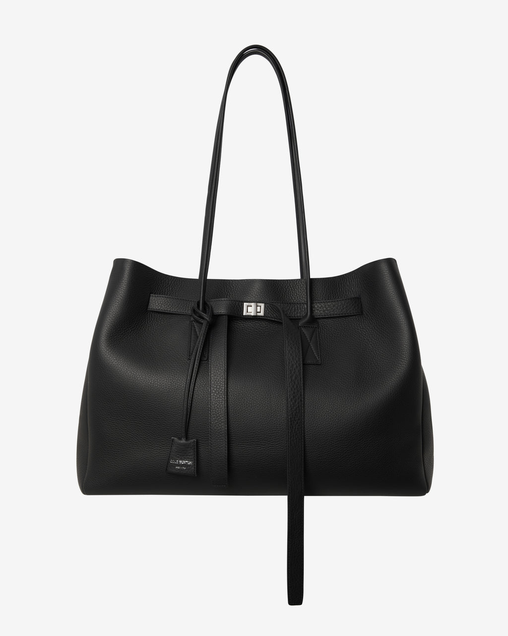 TEXTURED LEATHER HOLDALL TOTE