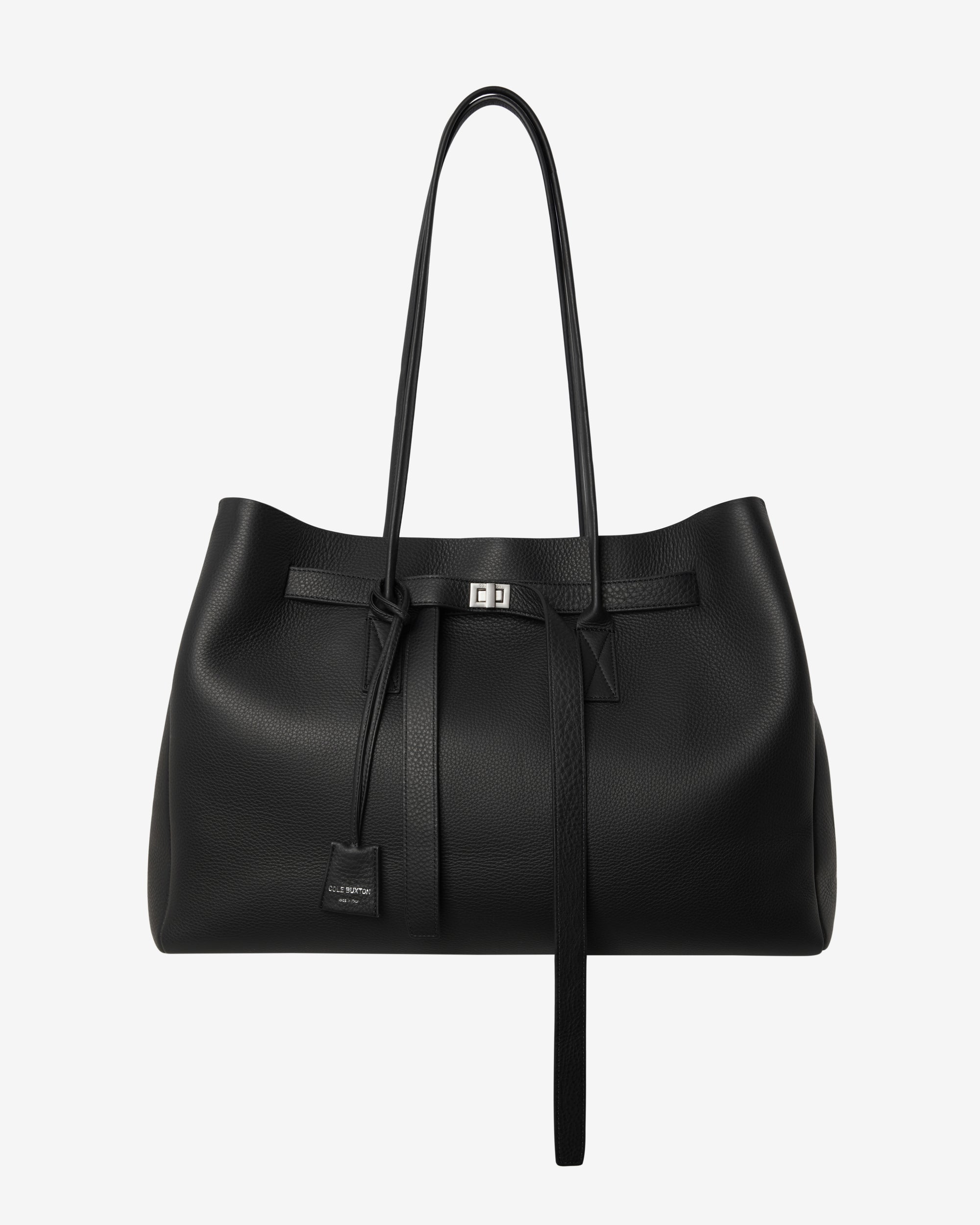 TEXTURED LEATHER HOLDALL TOTE