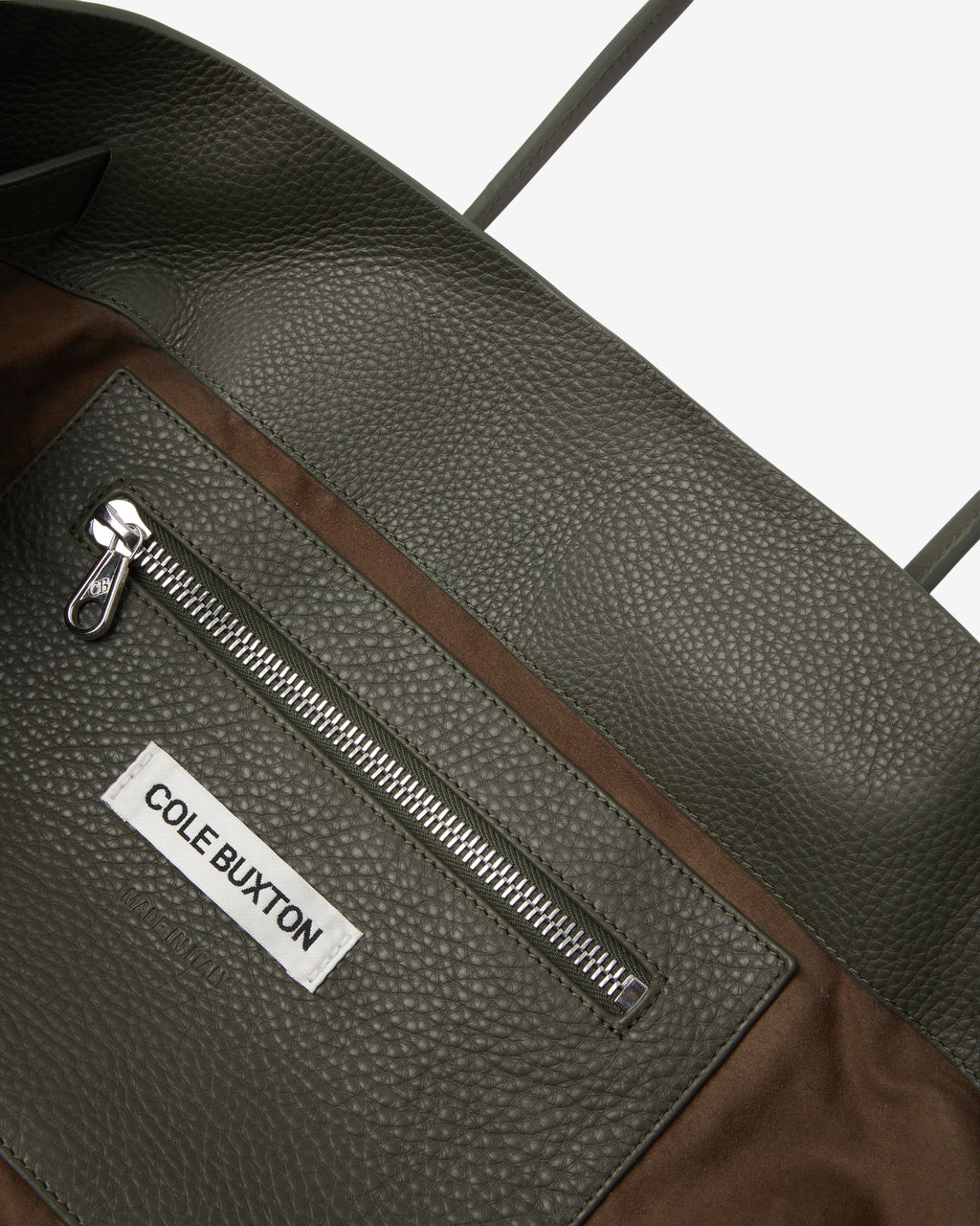 TEXTURED LEATHER HOLDALL TOTE