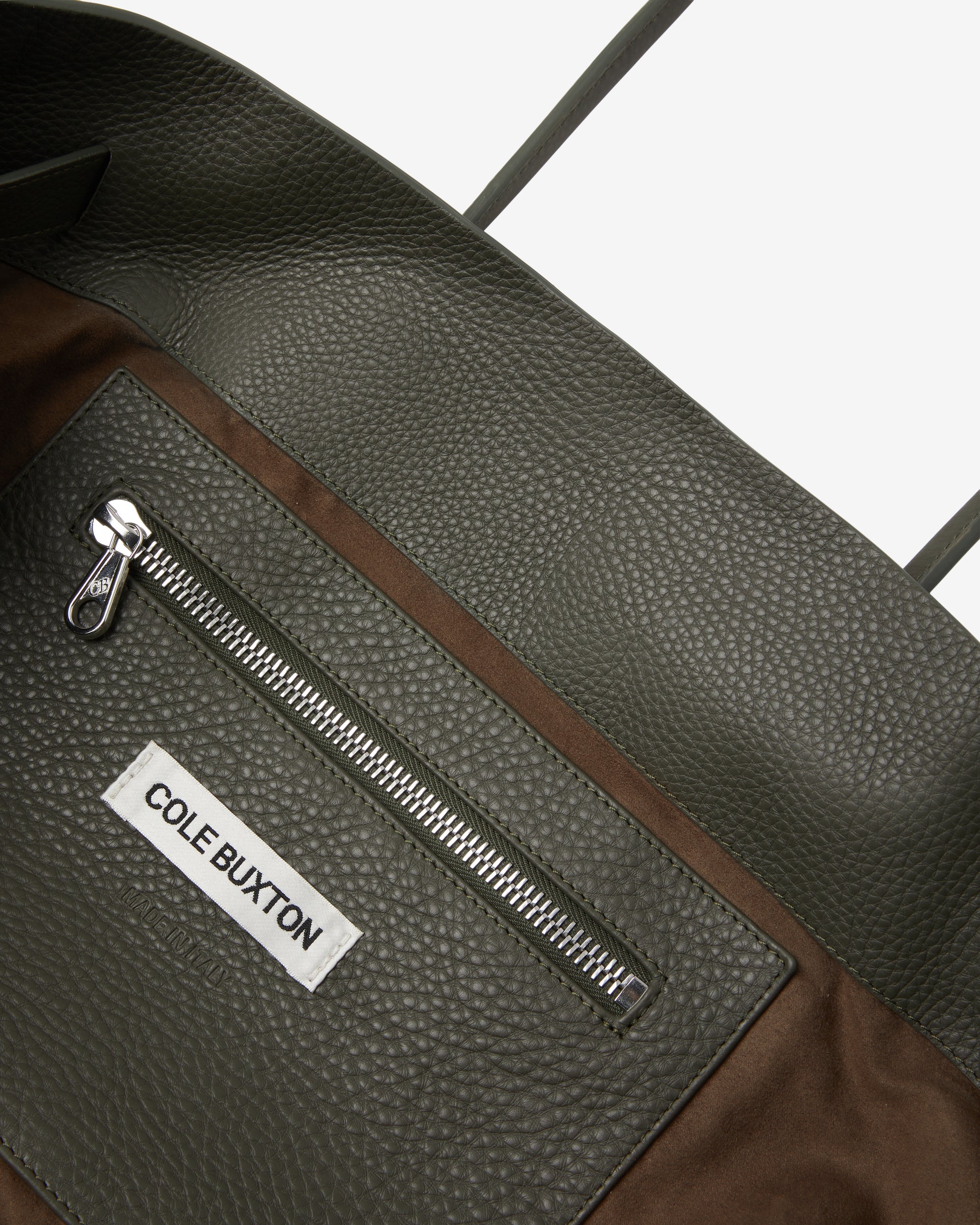 TEXTURED LEATHER HOLDALL TOTE