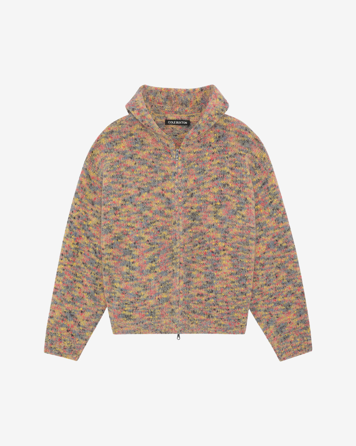 FLECK KNIT ZIPPED HOODIE