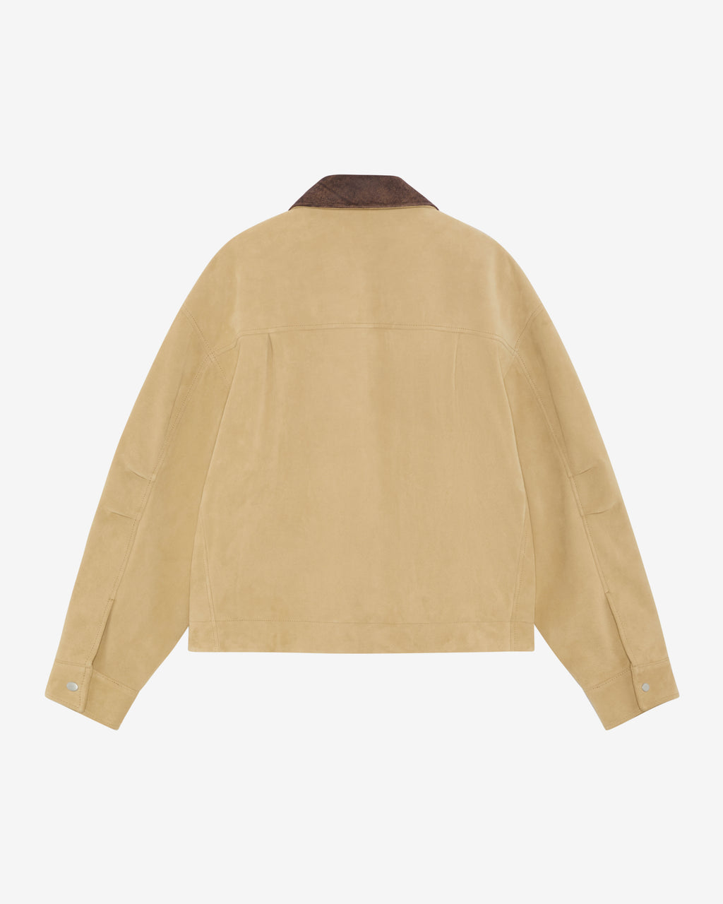 CONTRAST COLLAR LEATHER TRUCKER