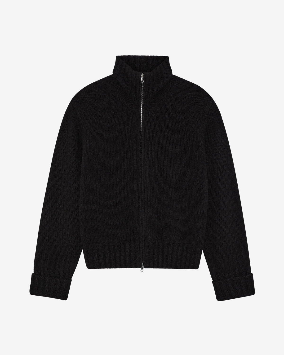 HIGH NECK KNIT ZIP THROUGH