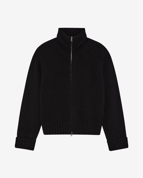 HIGH NECK KNIT ZIP THROUGH