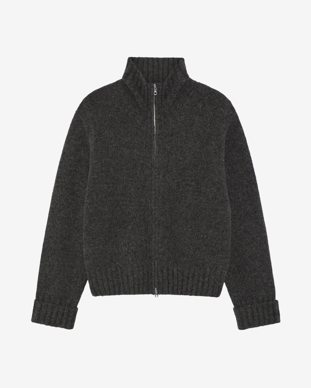 HIGH NECK KNIT ZIP THROUGH