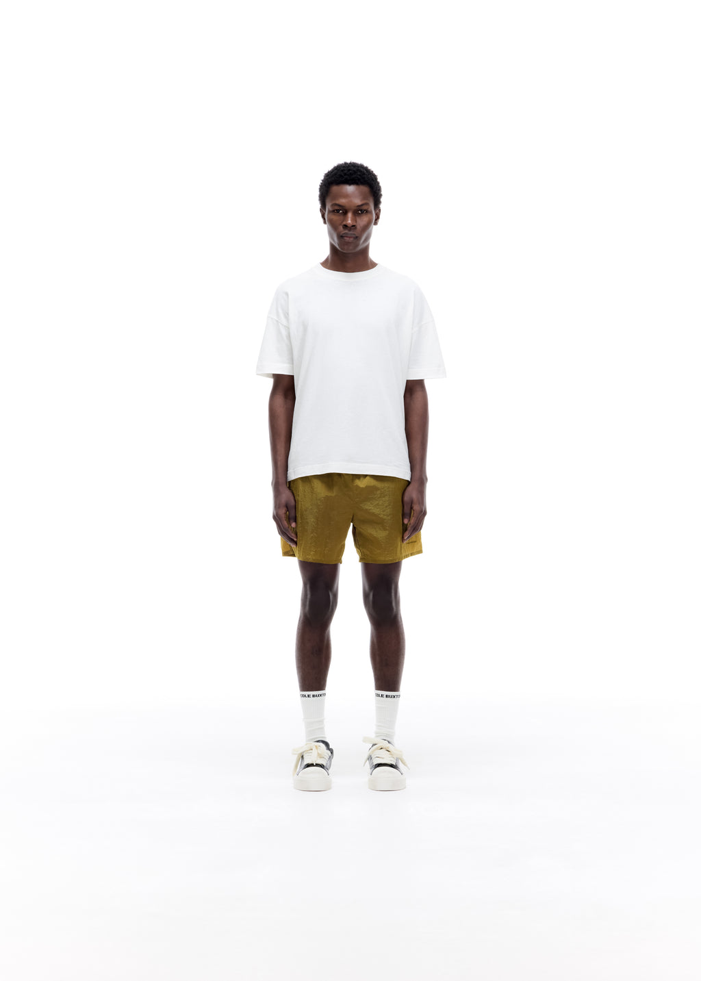 METALLIC NYLON SWIM SHORT