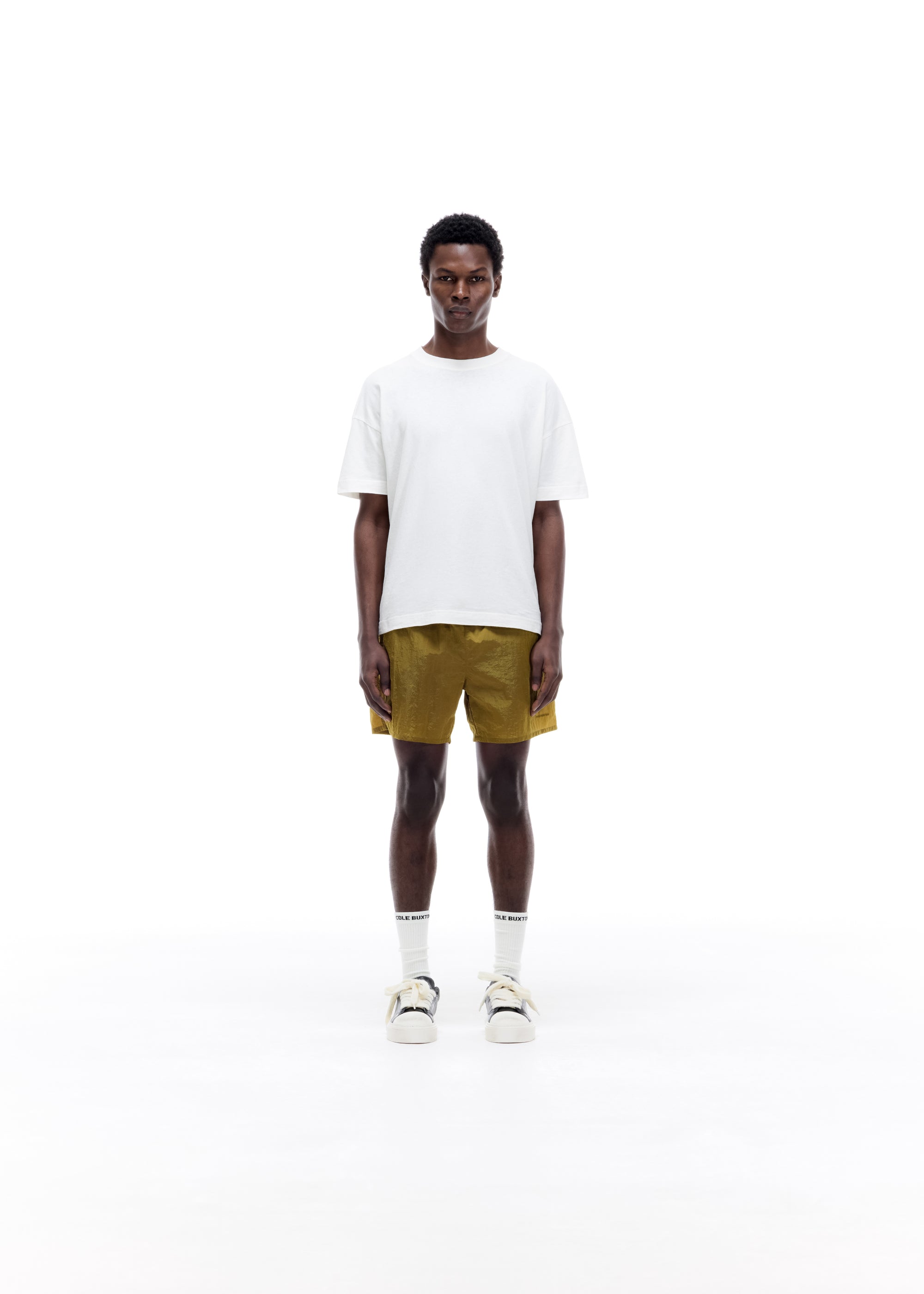 METALLIC NYLON SWIM SHORT