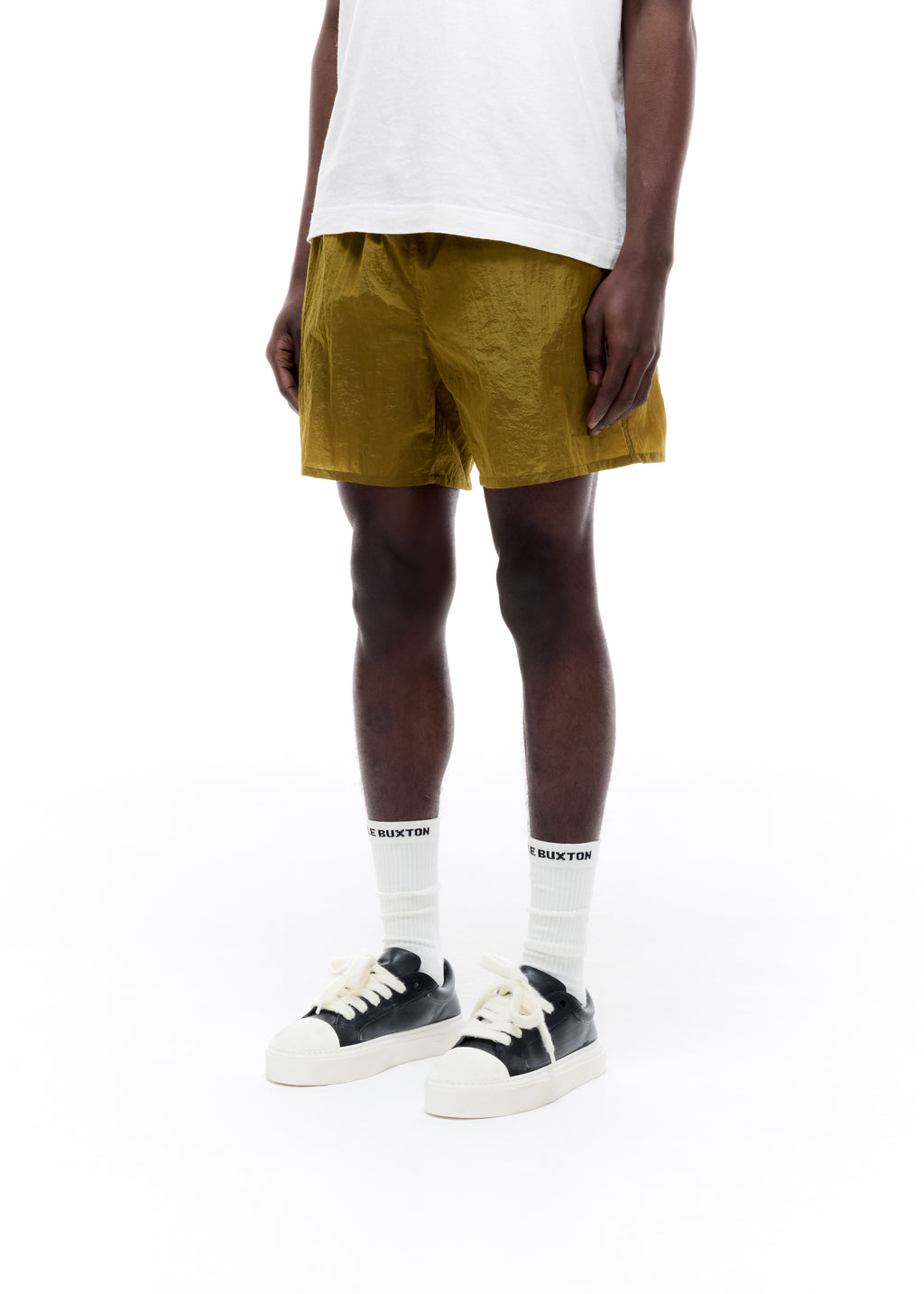 METALLIC NYLON SWIM SHORT