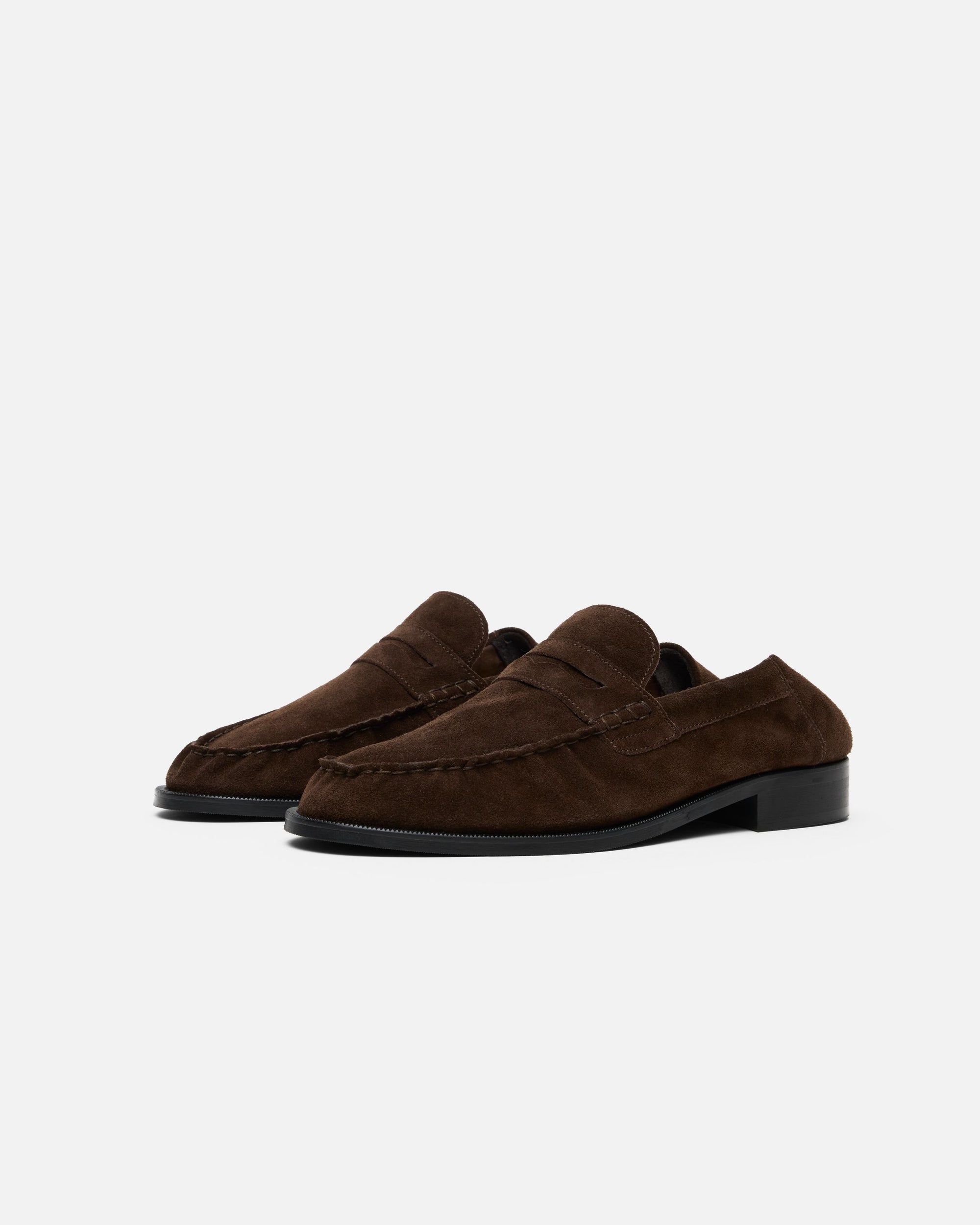 CB BROWN SUEDE FOLDABLE RUCHED LOAFER
