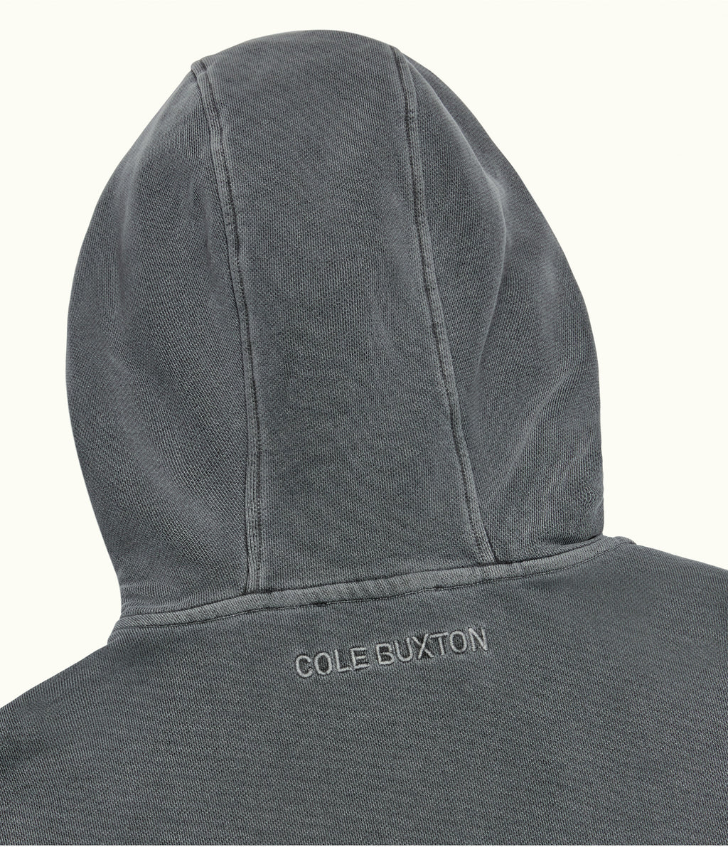 Cole Buxton | Warm Up Cropped Logo Zip Hoodie | Mens | Washed Black