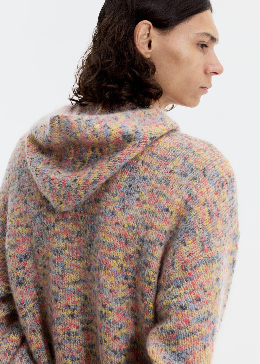 FLECK KNIT ZIPPED HOODIE