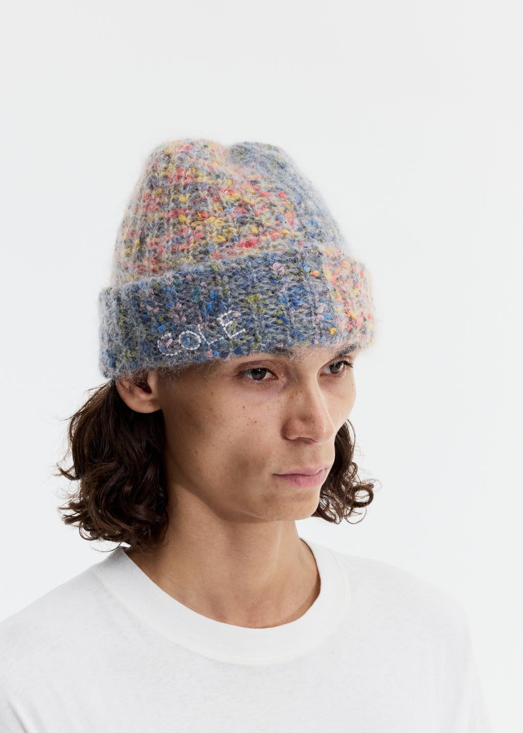 HAND EMBROIDERED FLECK KNIT BEANIE