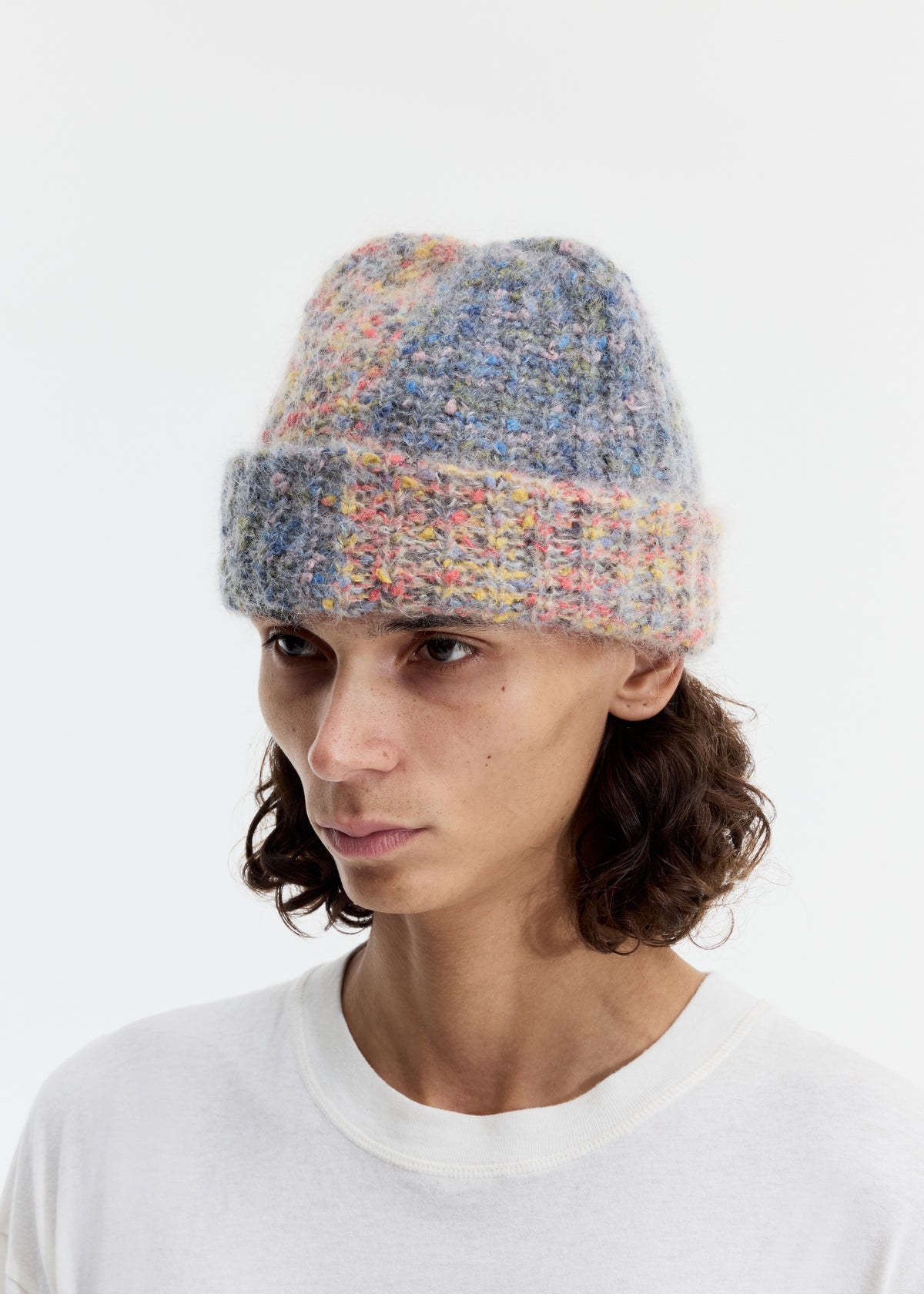 HAND EMBROIDERED FLECK KNIT BEANIE