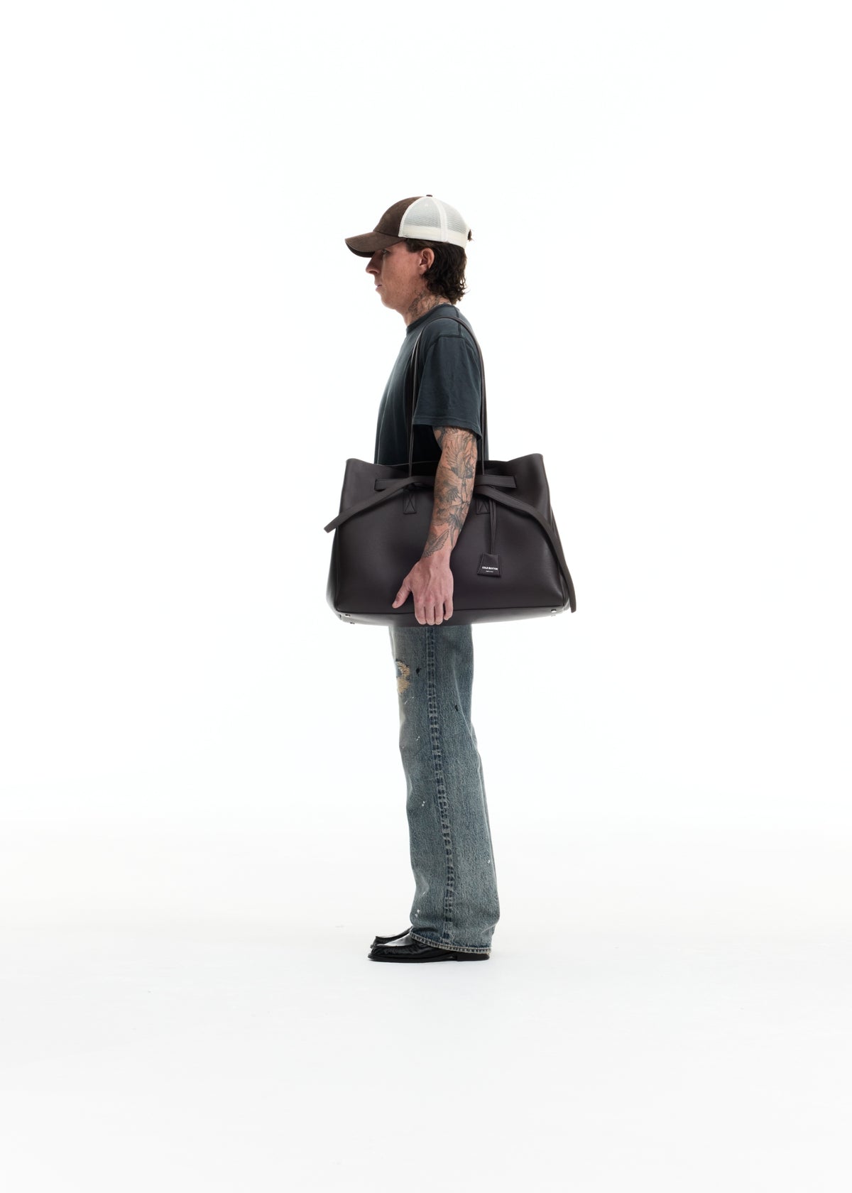 LEATHER HOLDALL TOTE