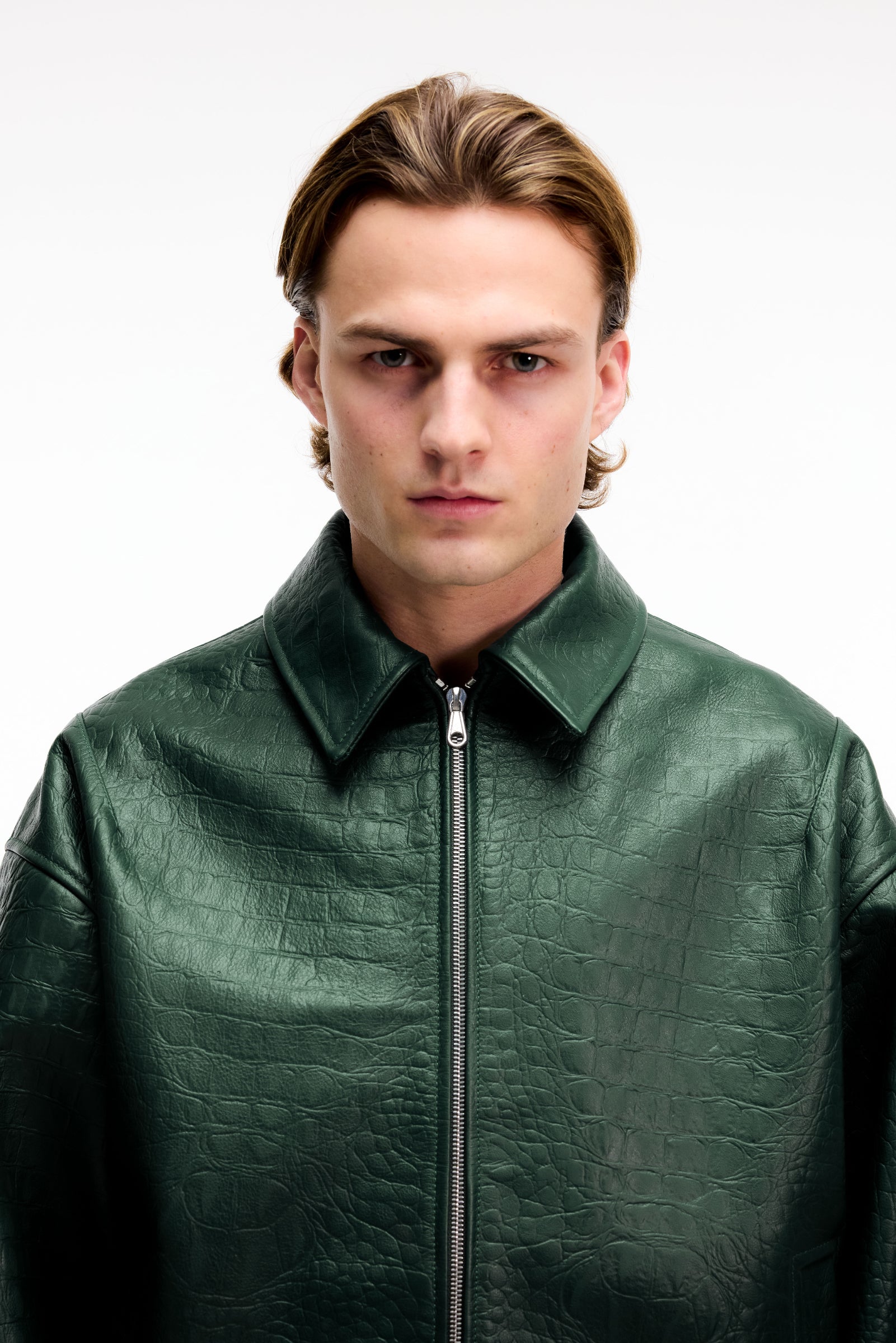 AKIMBO X CB CROC LEATHER JACKET