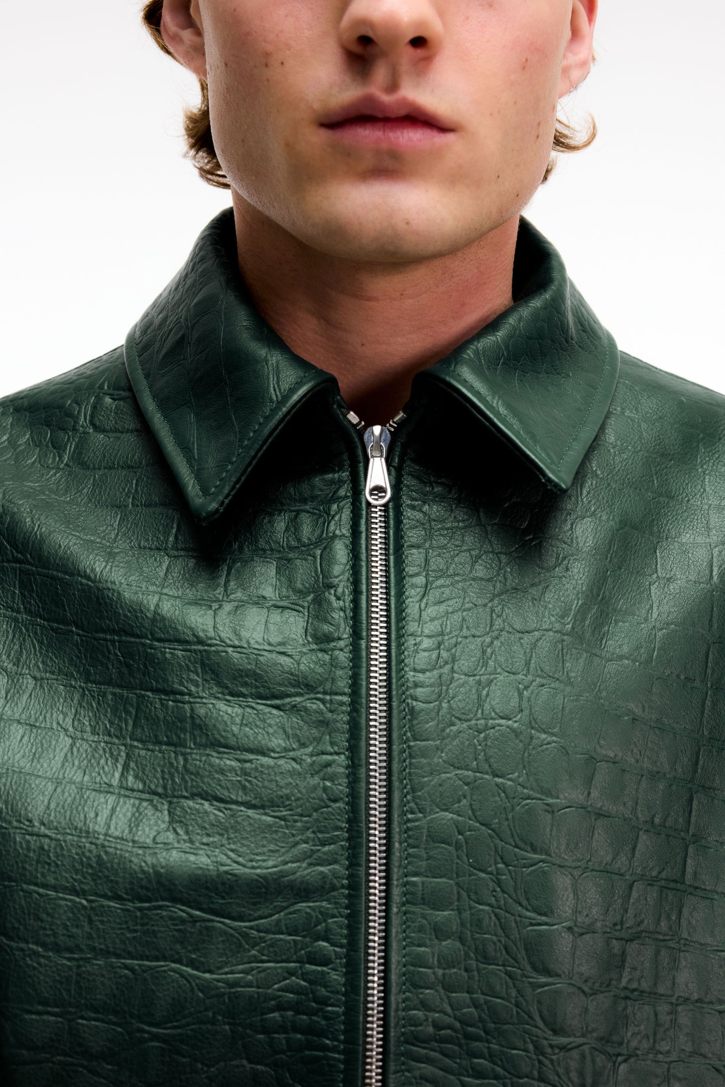 AKIMBO X CB CROC LEATHER JACKET