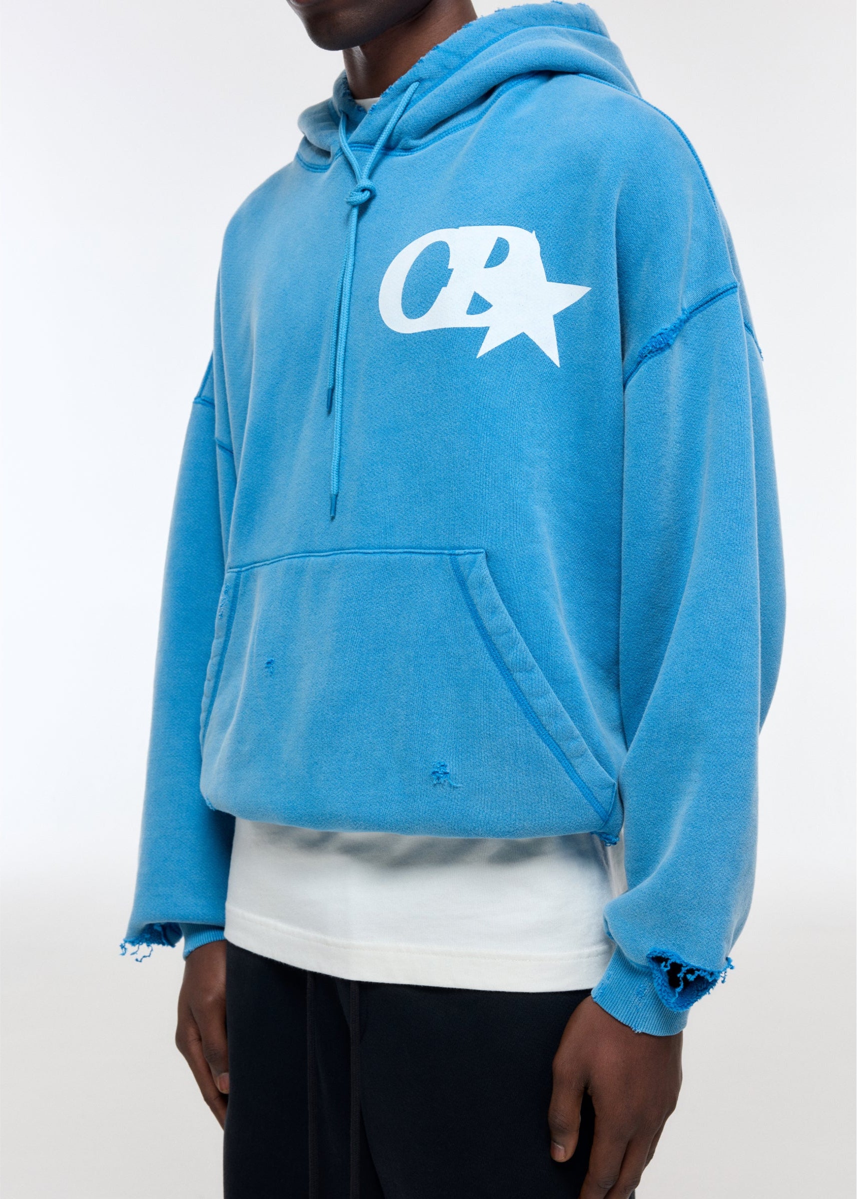 CB STAR DISTRESSED POCKET HOODIE