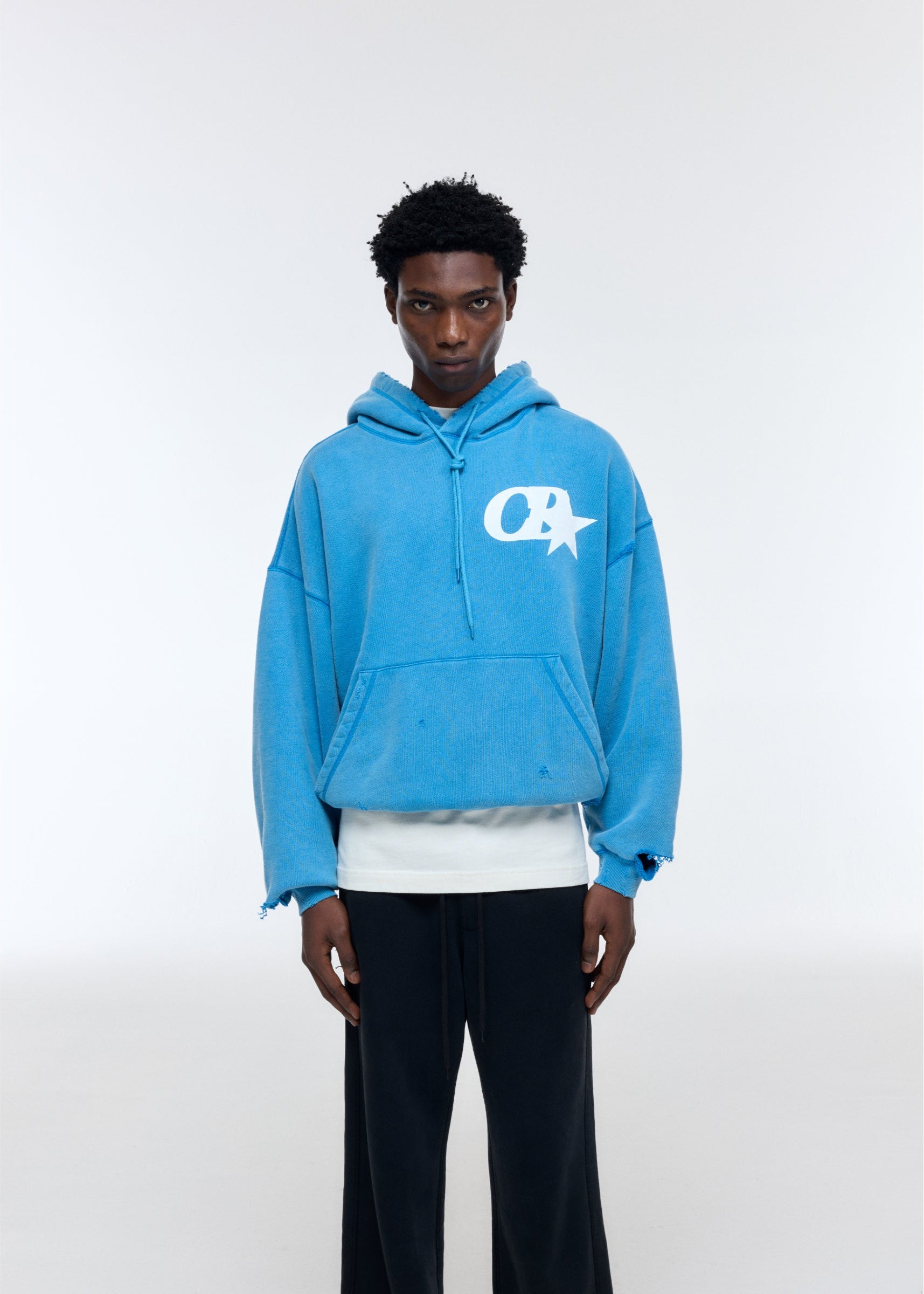 CB STAR DISTRESSED POCKET HOODIE