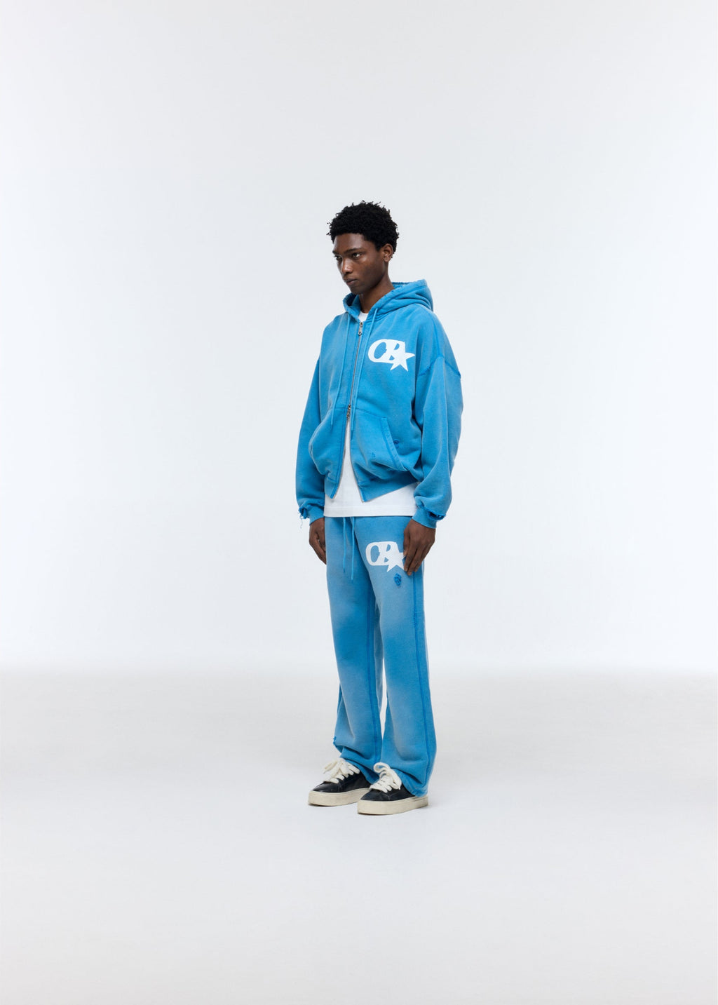 CB STAR DISTRESSED POCKET ZIPPED HOODIE