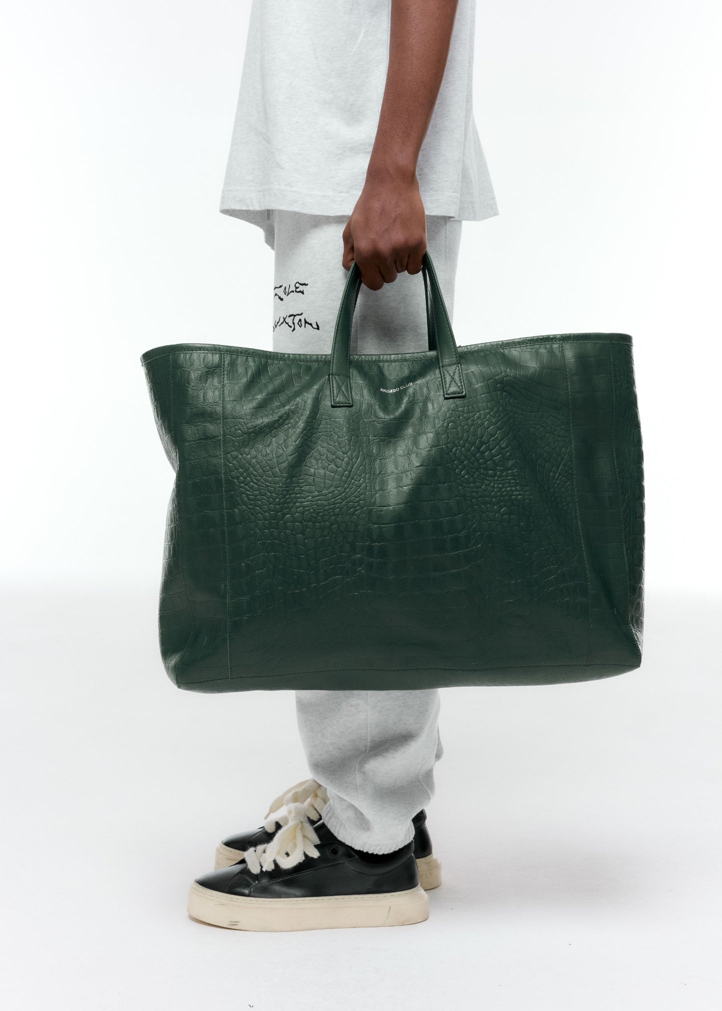 AKIMBO X CB CROC EMBOSSED LEATHER BAG