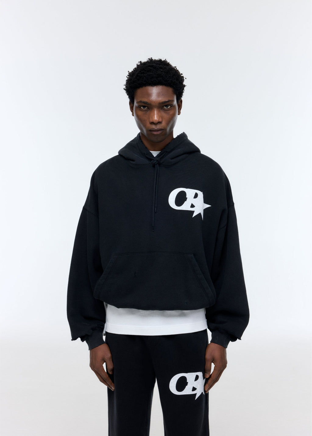 CB STAR DISTRESSED POCKET HOODIE