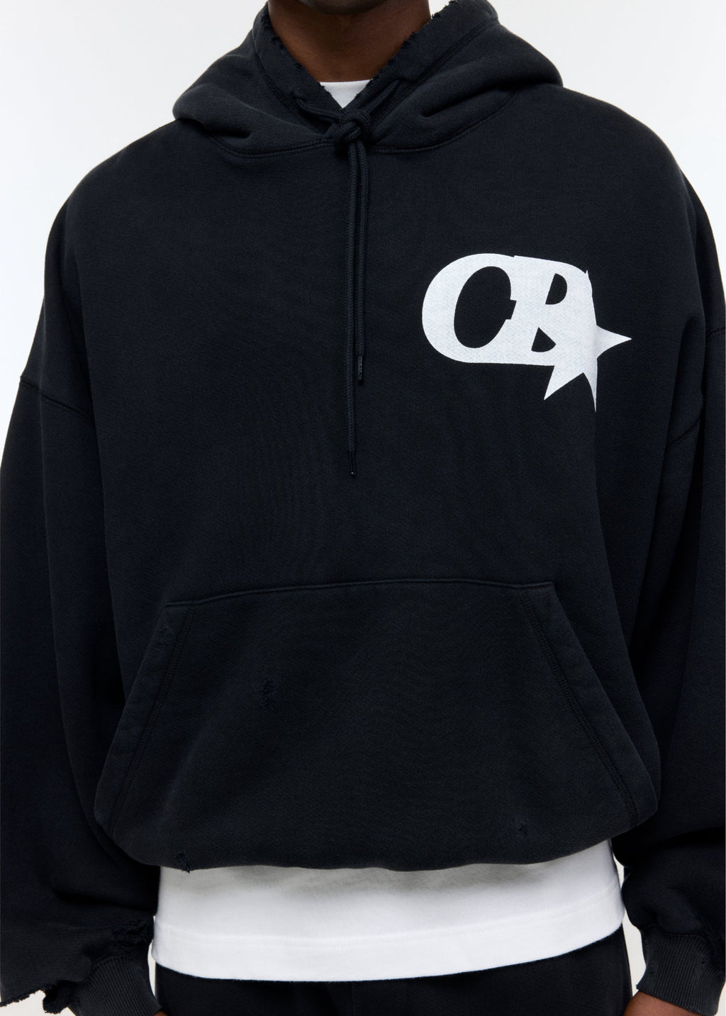 CB STAR DISTRESSED POCKET HOODIE