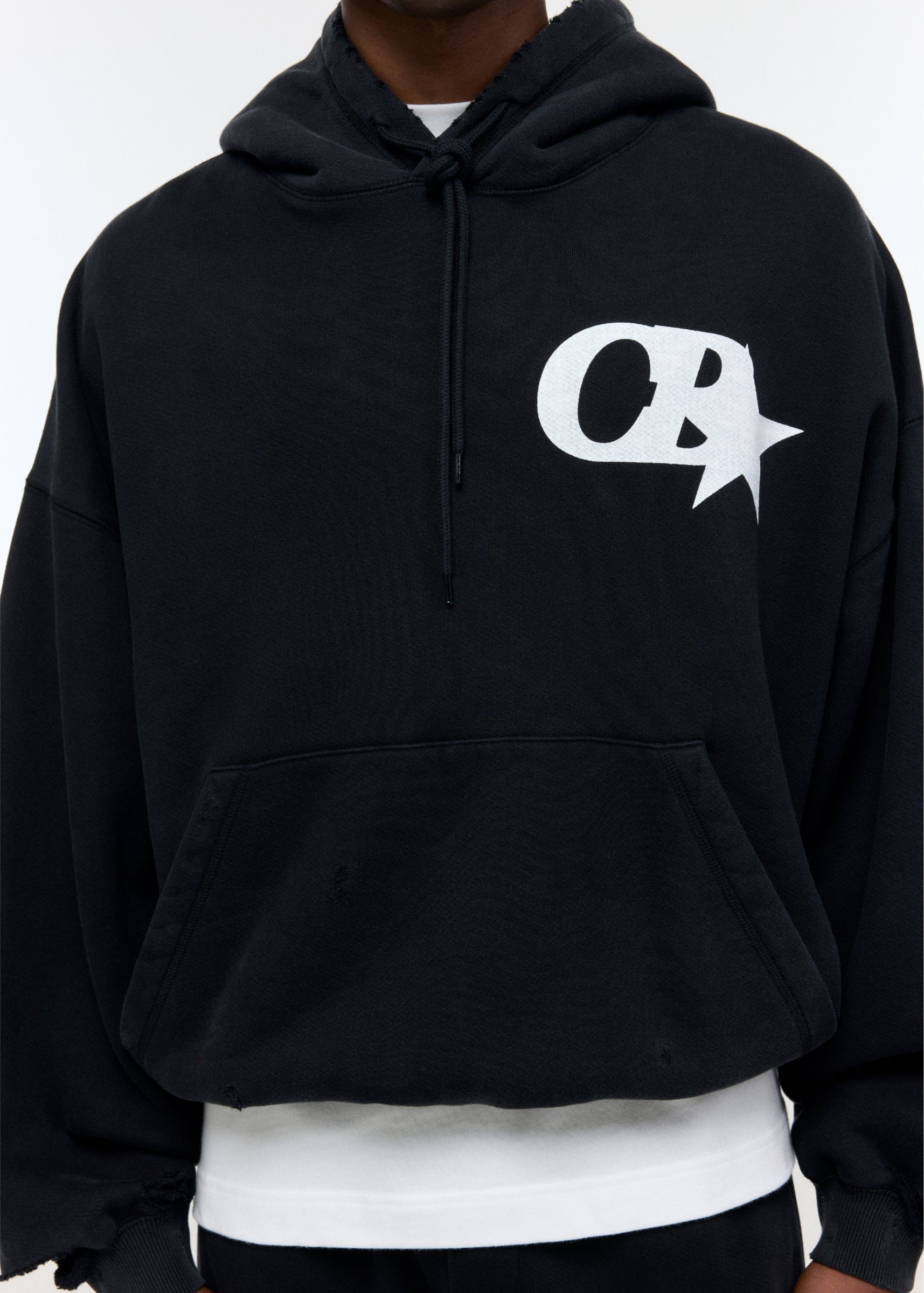 CB STAR DISTRESSED POCKET HOODIE