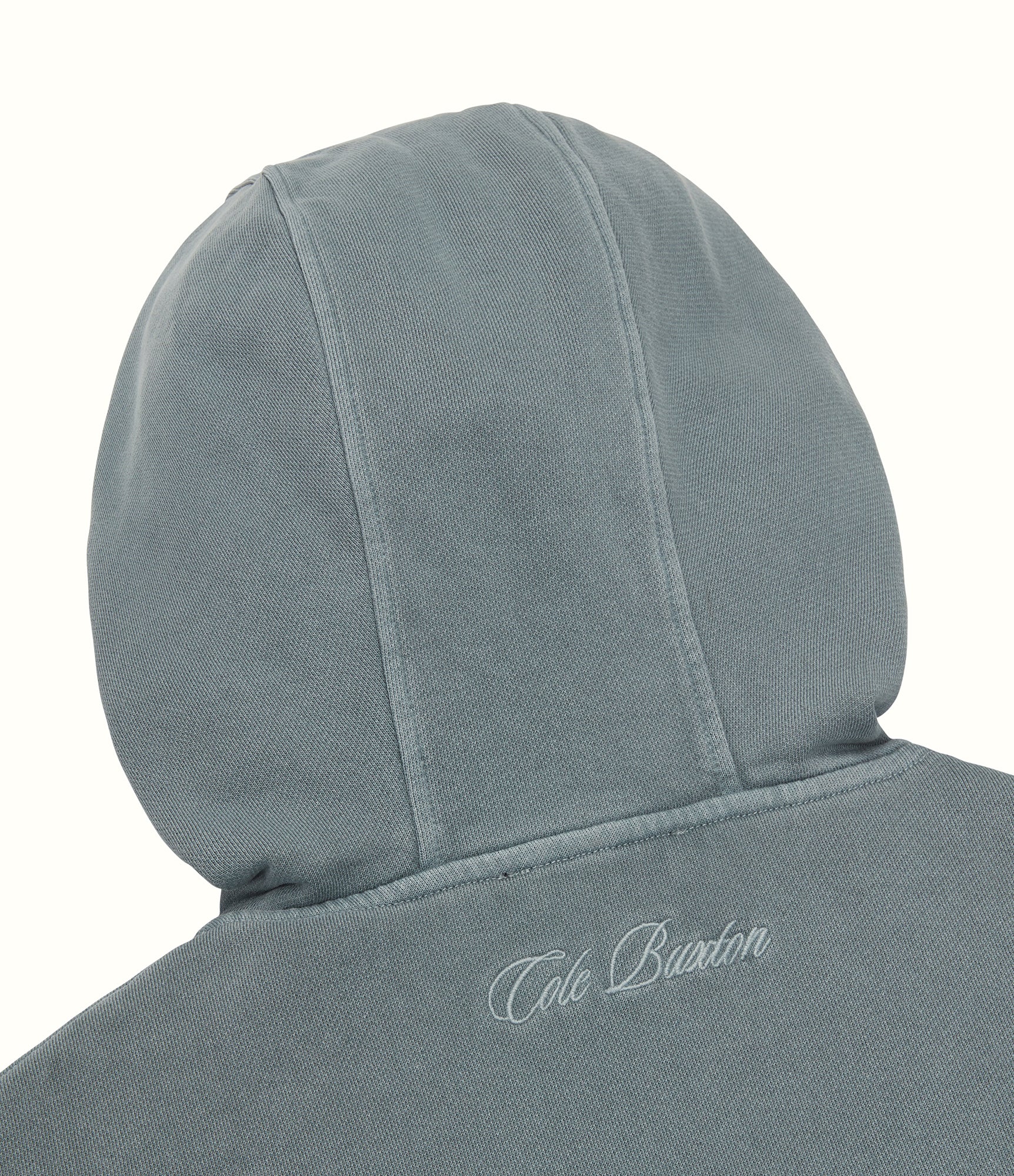 Cole Buxton | Heavyweight Cropped Logo Zipped Hoodie | Cotton | Washed Green