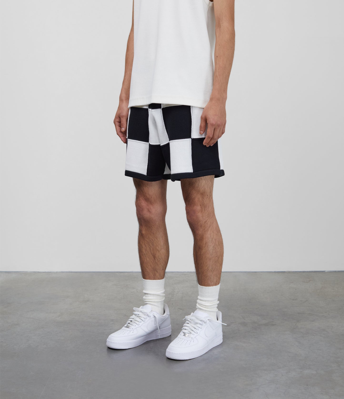 CB CHEQUERED KNIT SHORTS