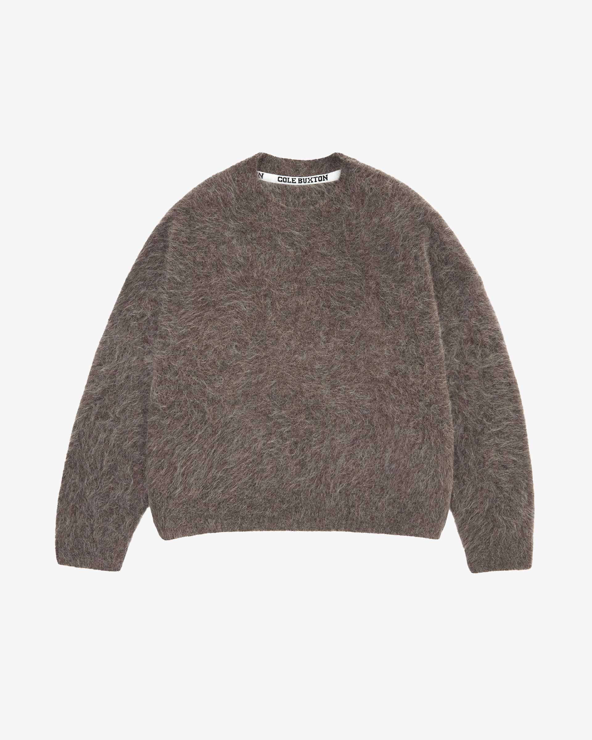 Cole Buxton | Alpaca Knit Sweater | Unisex | Alpaca | Hand Brushed | Brown