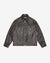Cole Buxton | Cracked Leather Trucker Jacket | Mens | Black