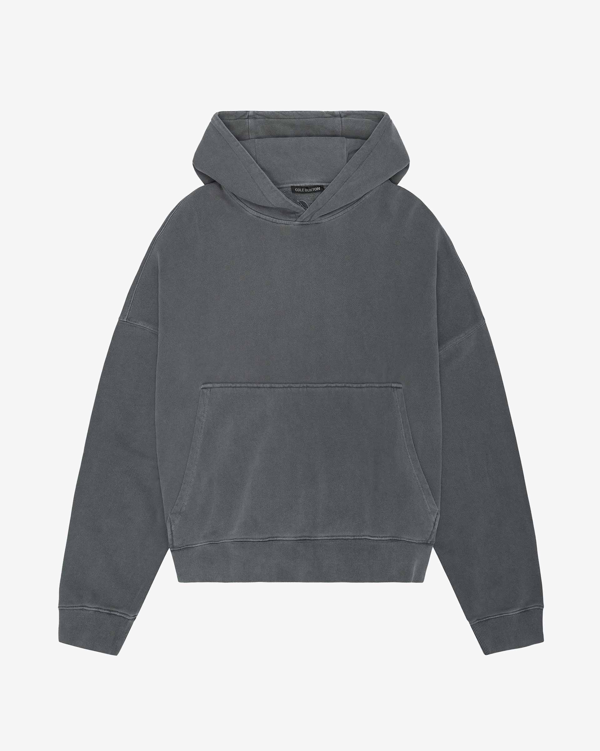 Cole Buxton | Heavyweight Cropped Hoodie | Unisex | Cotton | Washed Black