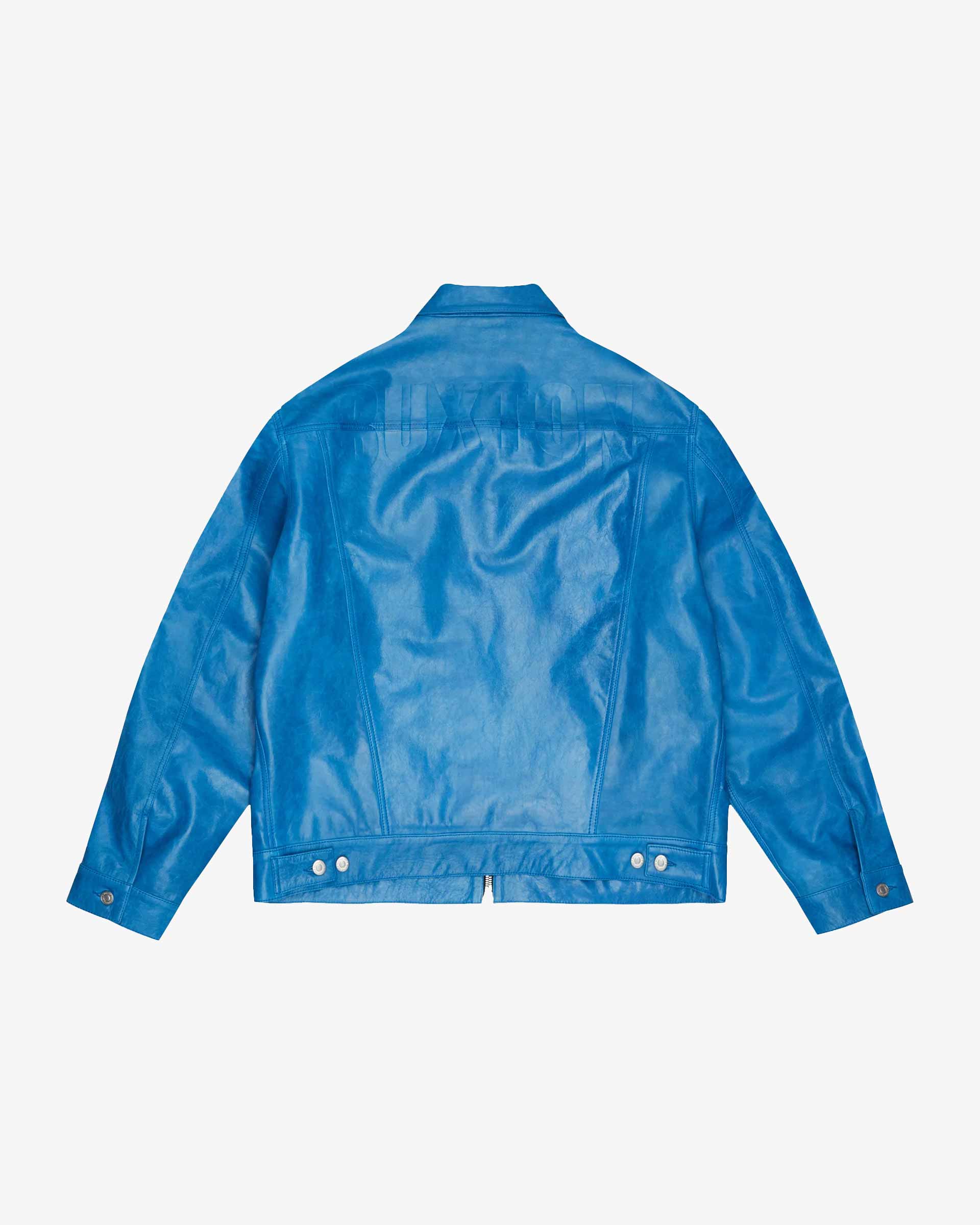 Cole Buxton | Leather Trucker Jacket | Mens | Leather | Blue