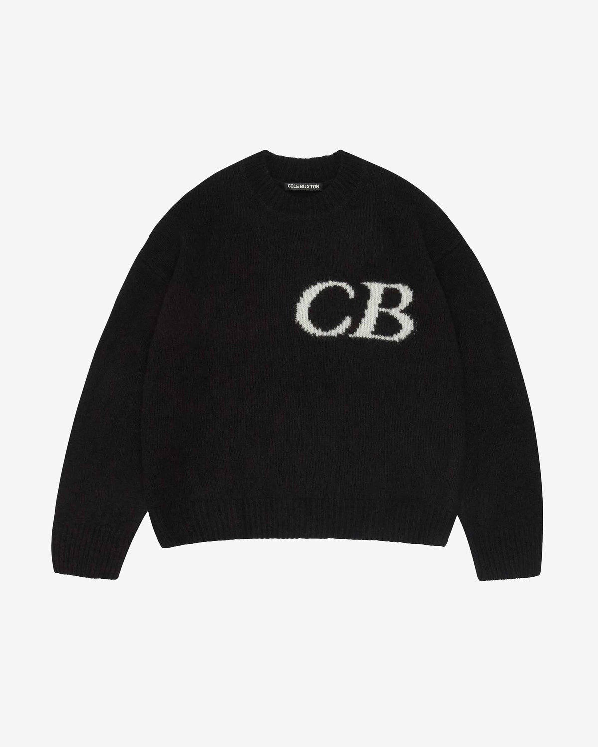 Cole Buxton | Logo Knit Sweater | Mens | Merino Wool | Black