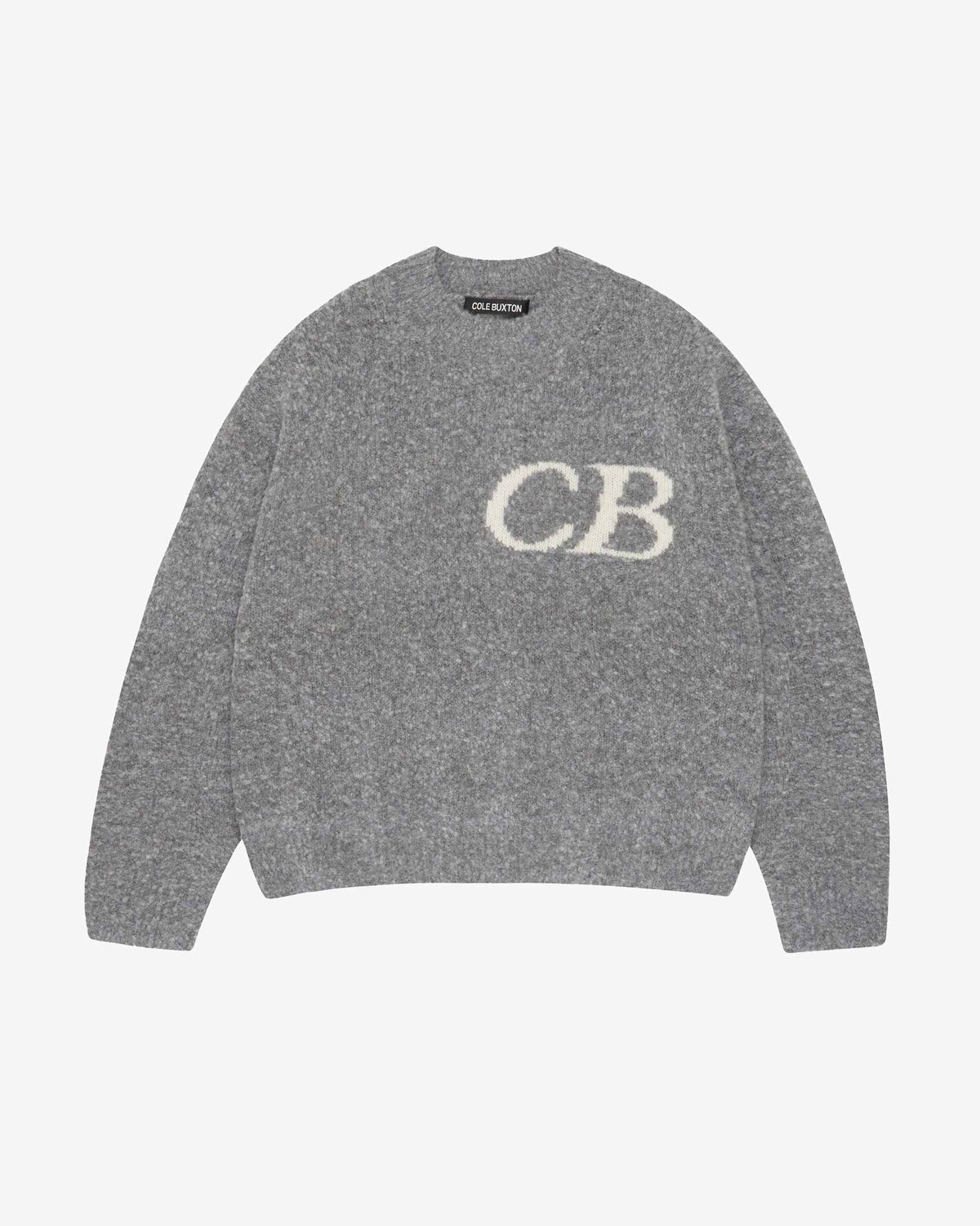 Cole Buxton | Logo Knit Sweater | Mens | Merino Wool | Grey