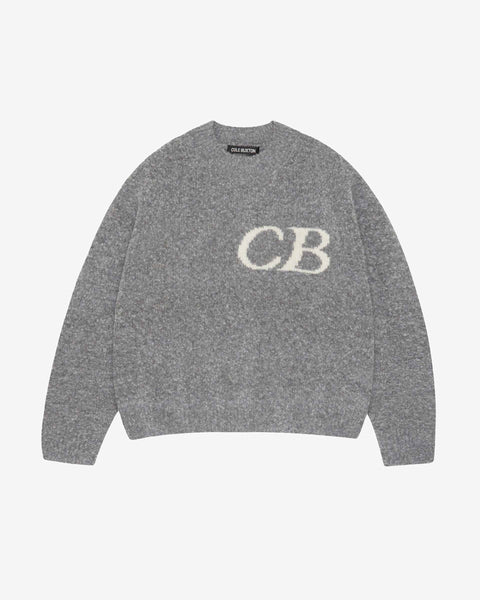 Cole Buxton | Logo Knit Sweater | Mens | Merino Wool | Grey