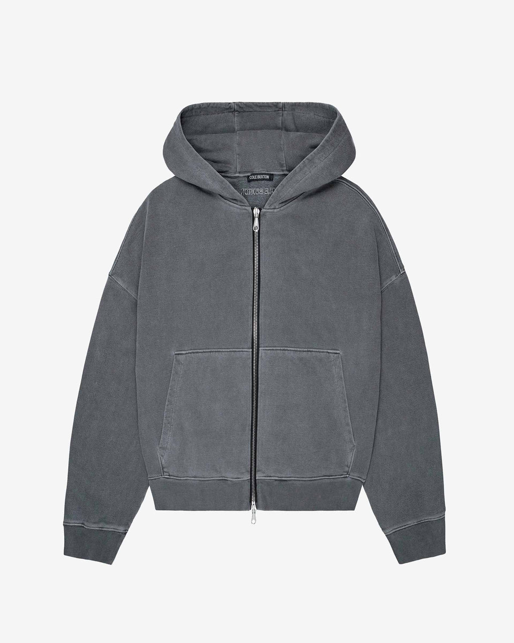 Cole Buxton | Warm Up Cropped Logo Zip Hoodie | Mens | Washed Black