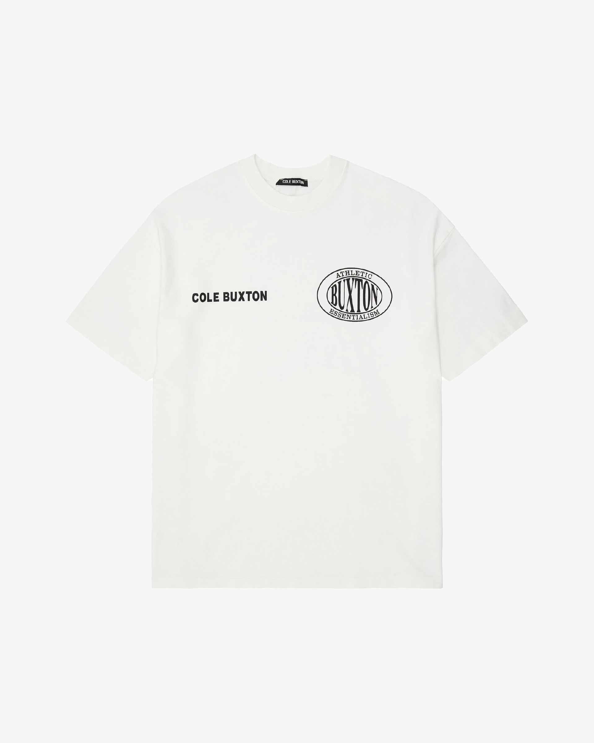 Cole Buxton | Double Logo Sports T-Shirt | Unisex | Cotton | Vintage White