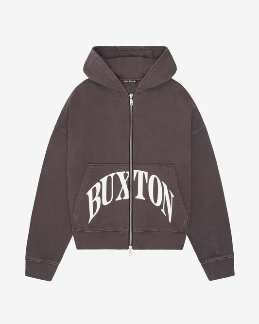 HEAVYWEIGHT CROPPED LOGO ZIP HOODIE