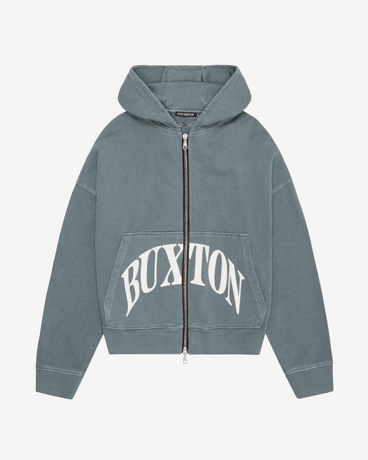 HEAVYWEIGHT CROPPED LOGO ZIP HOODIE