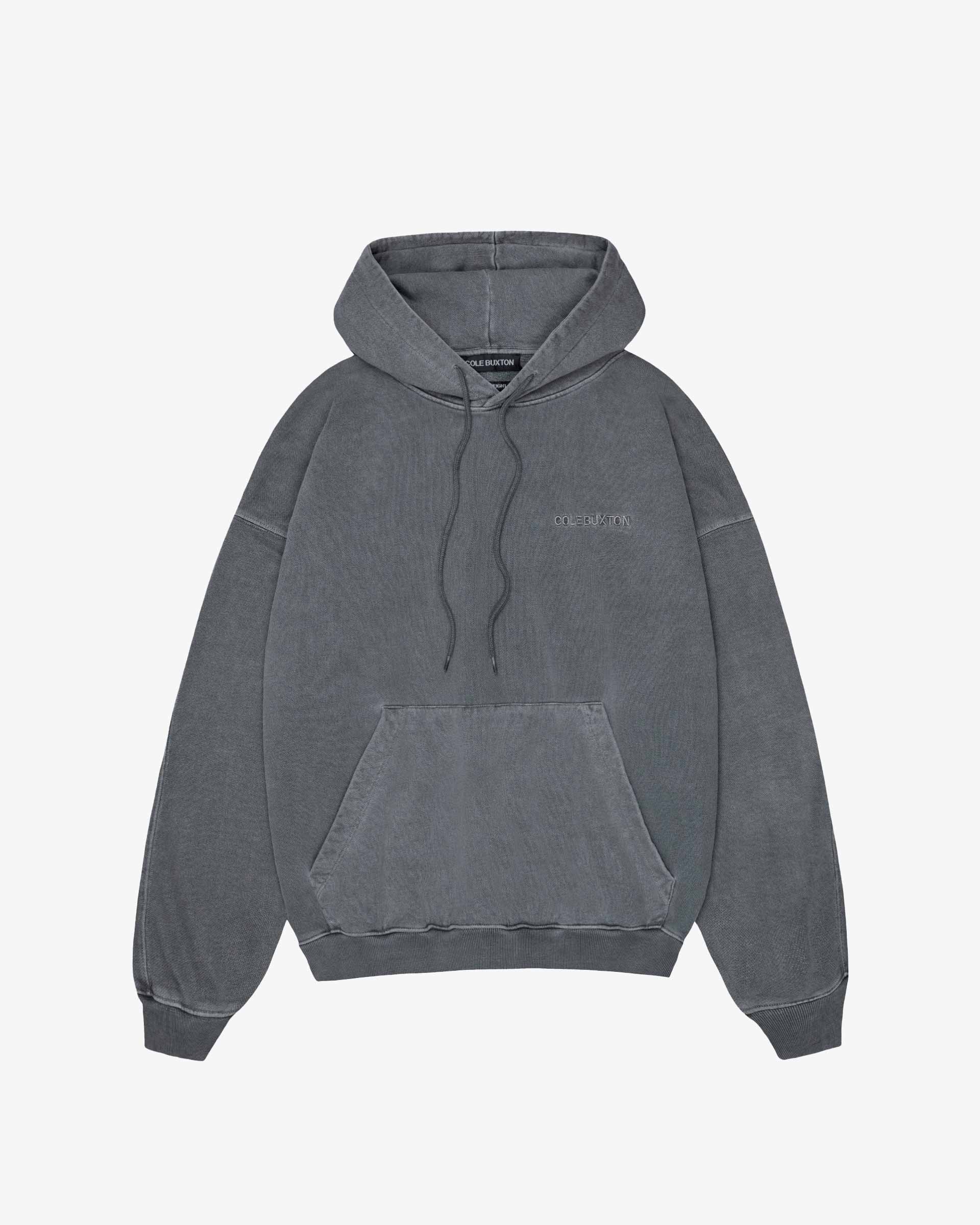 Cole Buxton | Heavyweight Warm Up Hoodie | Unisex | Cotton | Washed Black