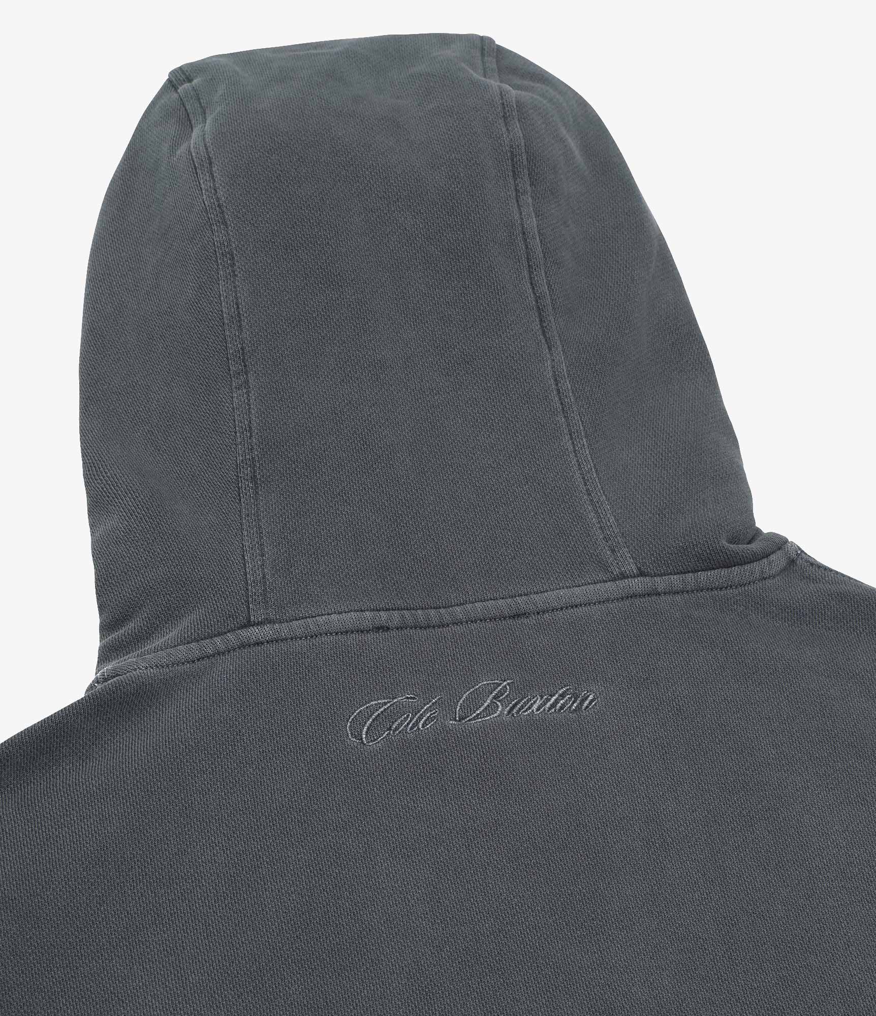 Cole Buxton | Heavyweight Cropped Hoodie | Unisex | Cotton | Washed Black
